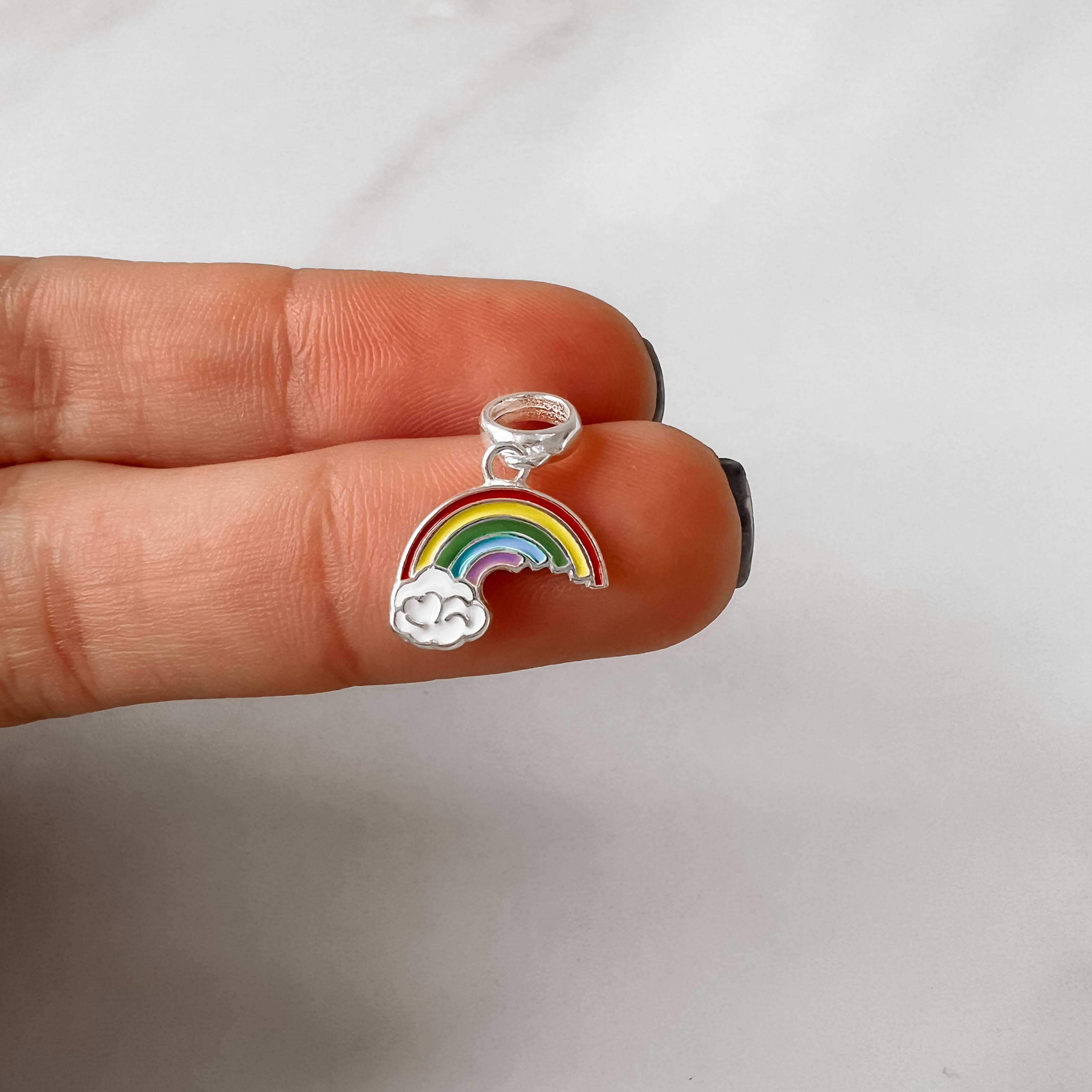 Imagem Secundária Berloque pingente arco-íris resina 13mm