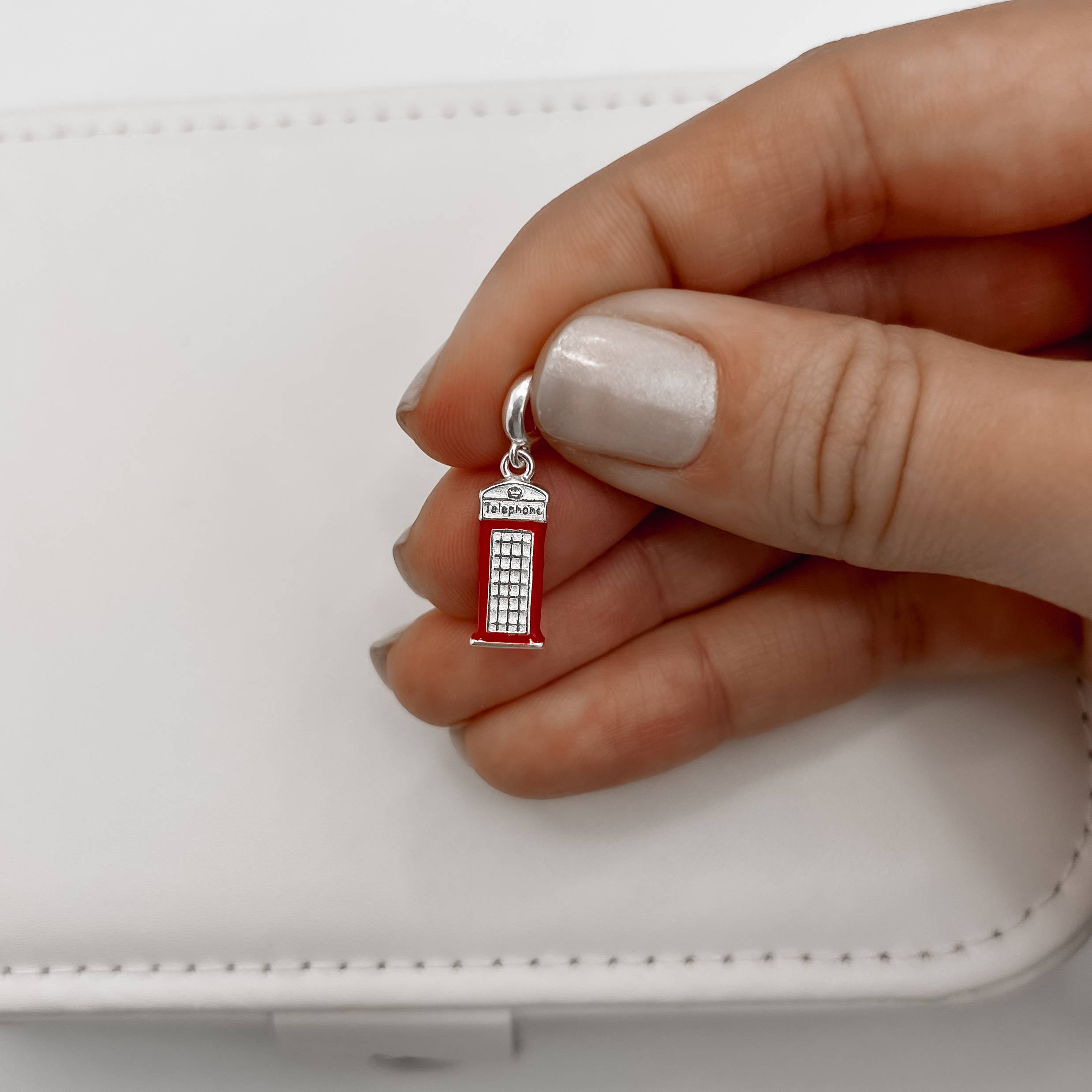 Imagem Secundária Berloque pingente cabine telefônica resina 14mm