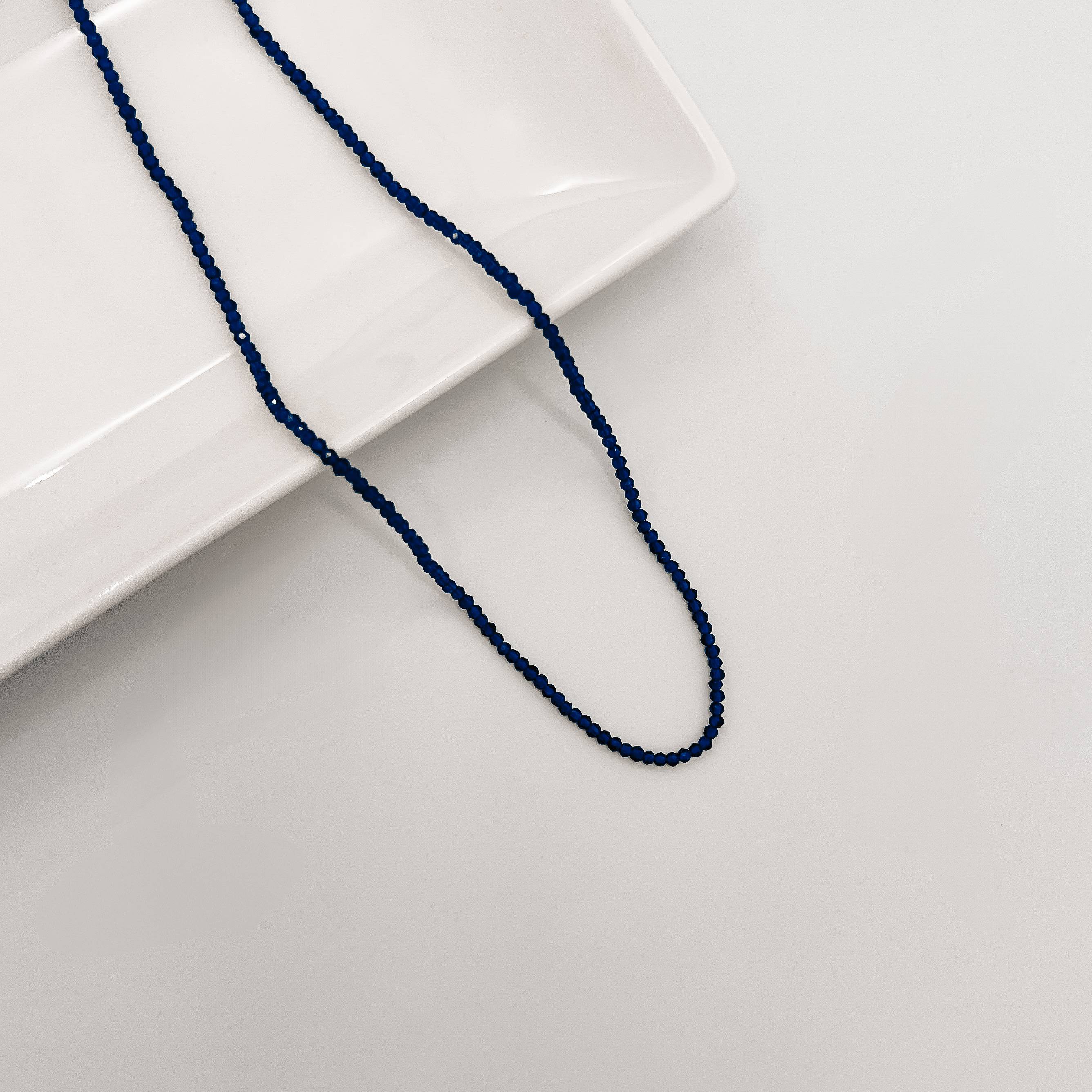 Imagem Secundária Choker cristal azul bic 2mm com alongadora