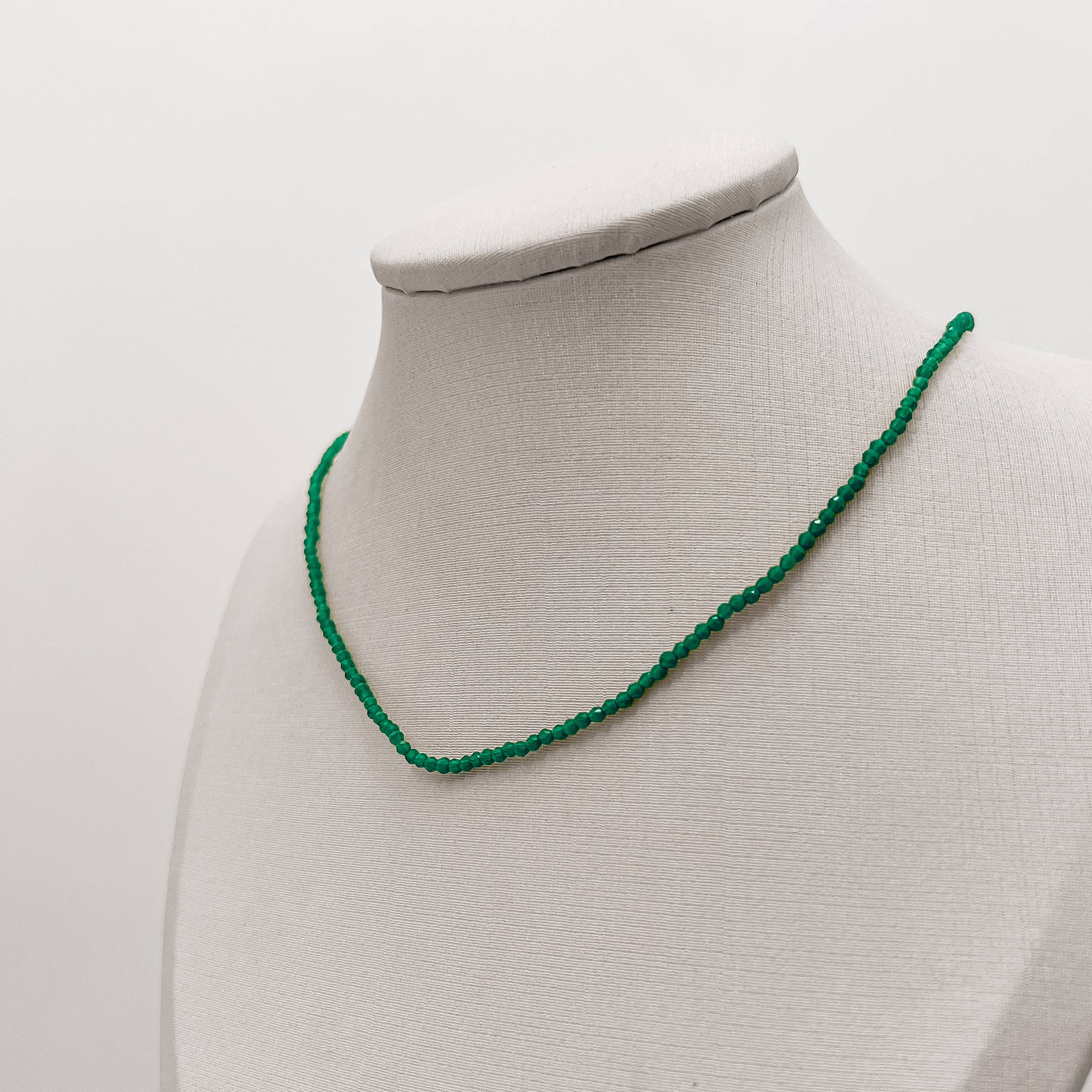 Imagem Secundária Choker cristal turquesa 2mm com alongadora