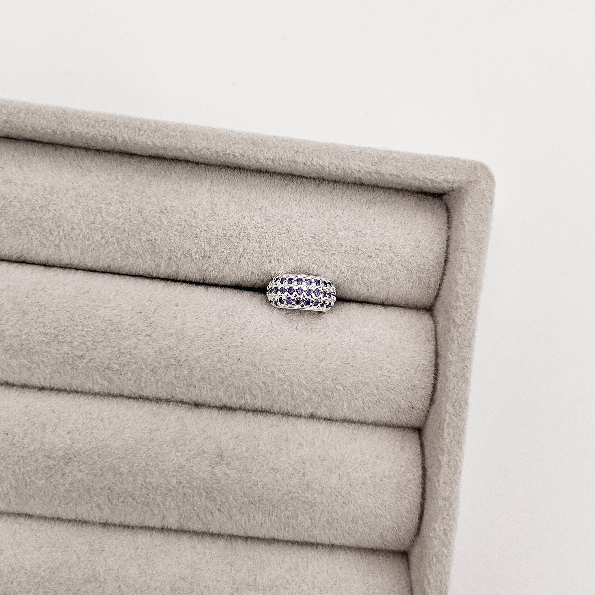 Imagem Berloque separador triplo cravejado lilás 10mm