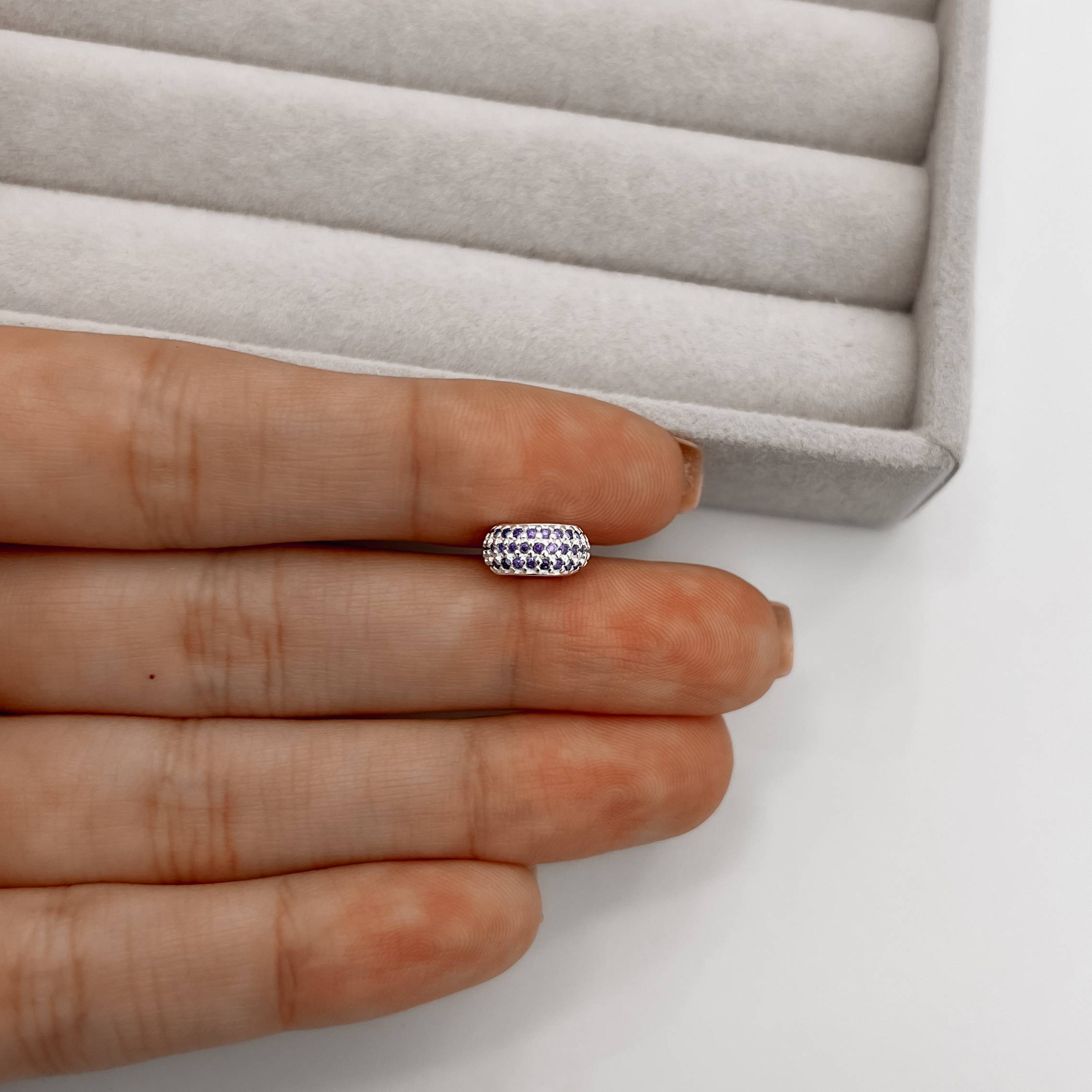 Imagem Secundária Berloque separador triplo cravejado lilás 10mm