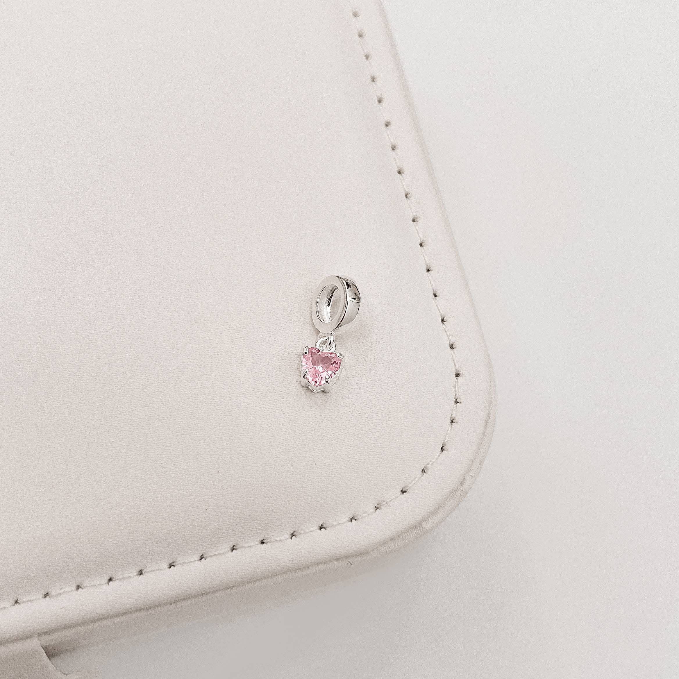 Imagem Berloque pingente zircônia coração rosa 5mm