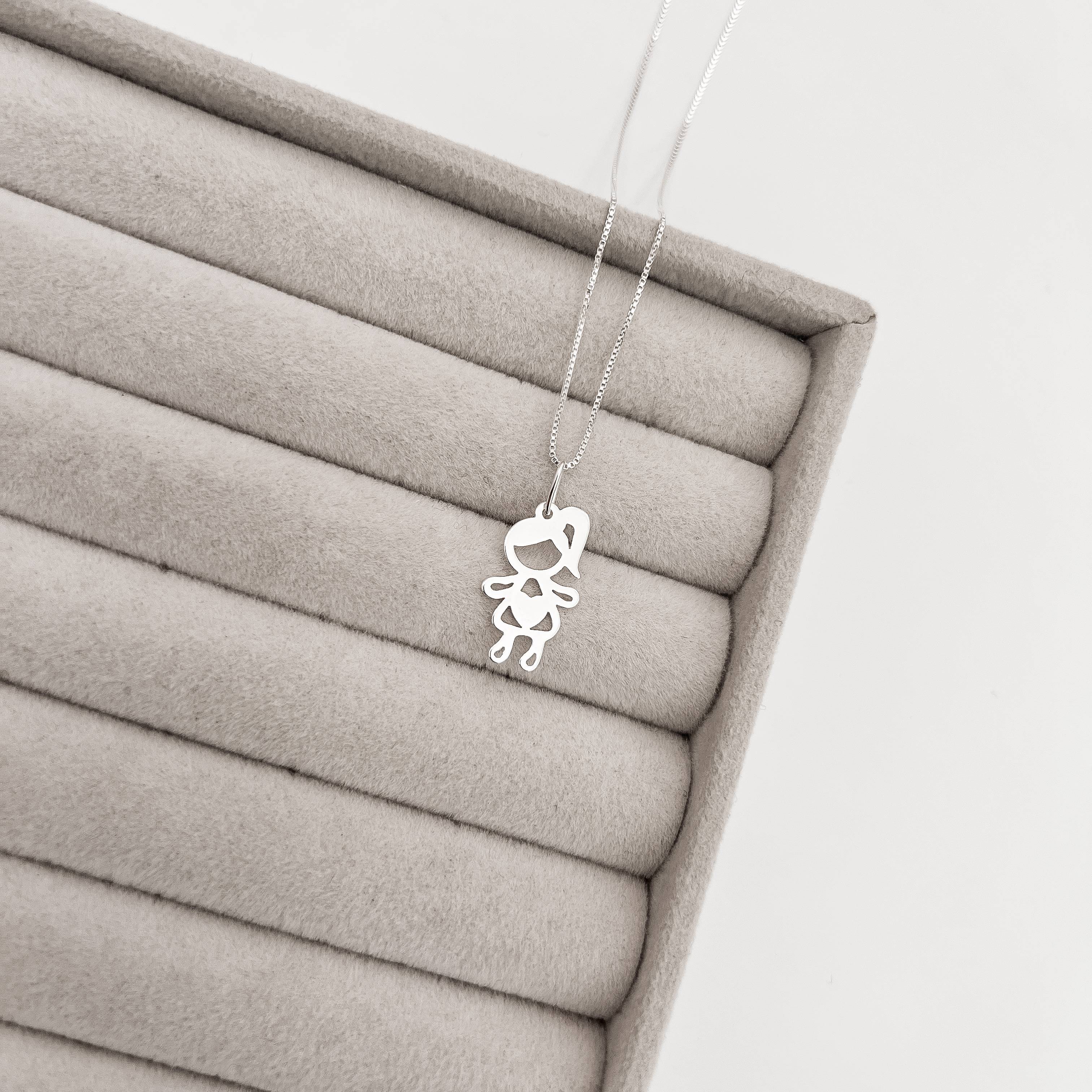 Imagem Secundária Colar pingente menina 19mm 45cm