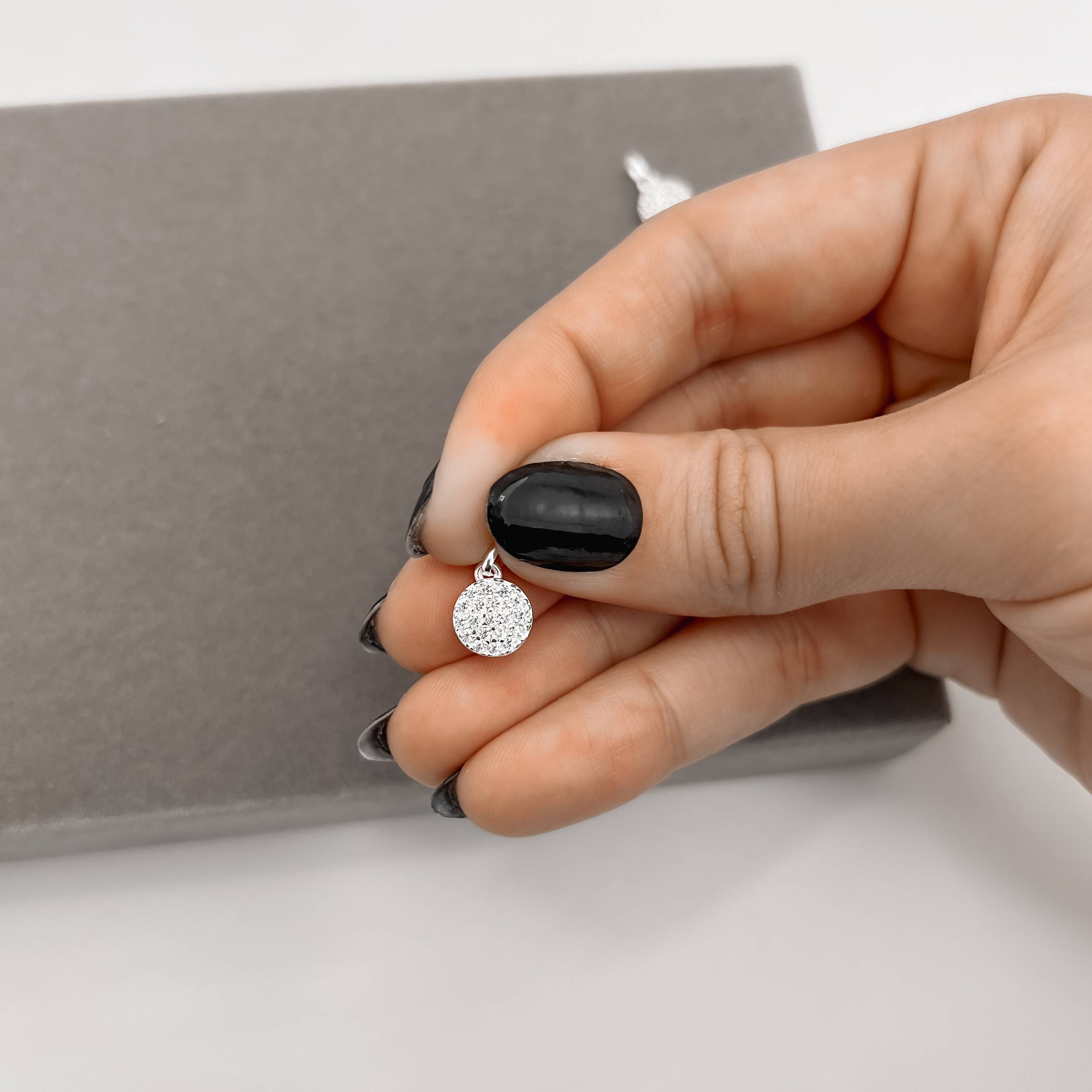 Imagem Secundária Pingente botão com zircônias 8mm