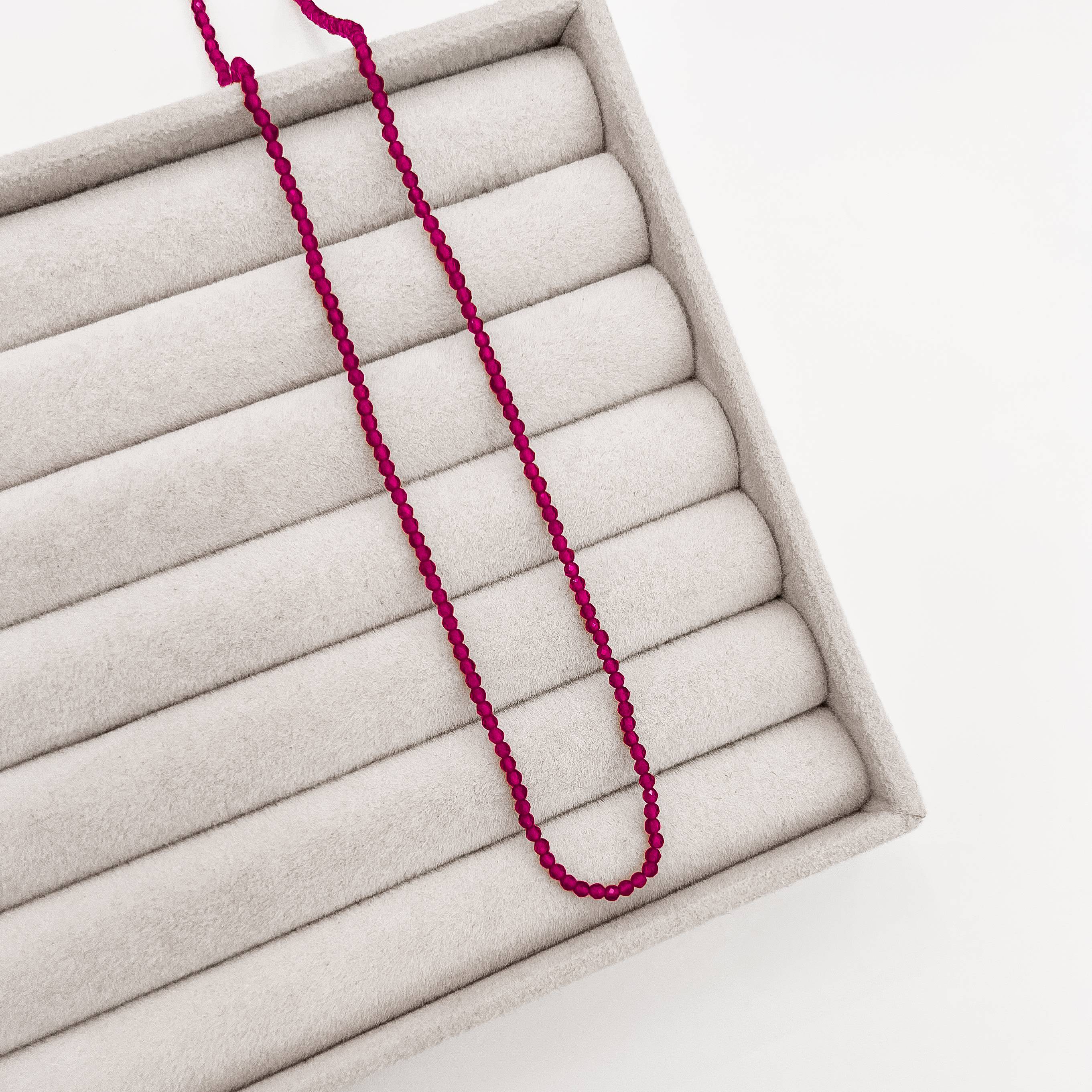 Choker cristal magenta 2mm com alongadora