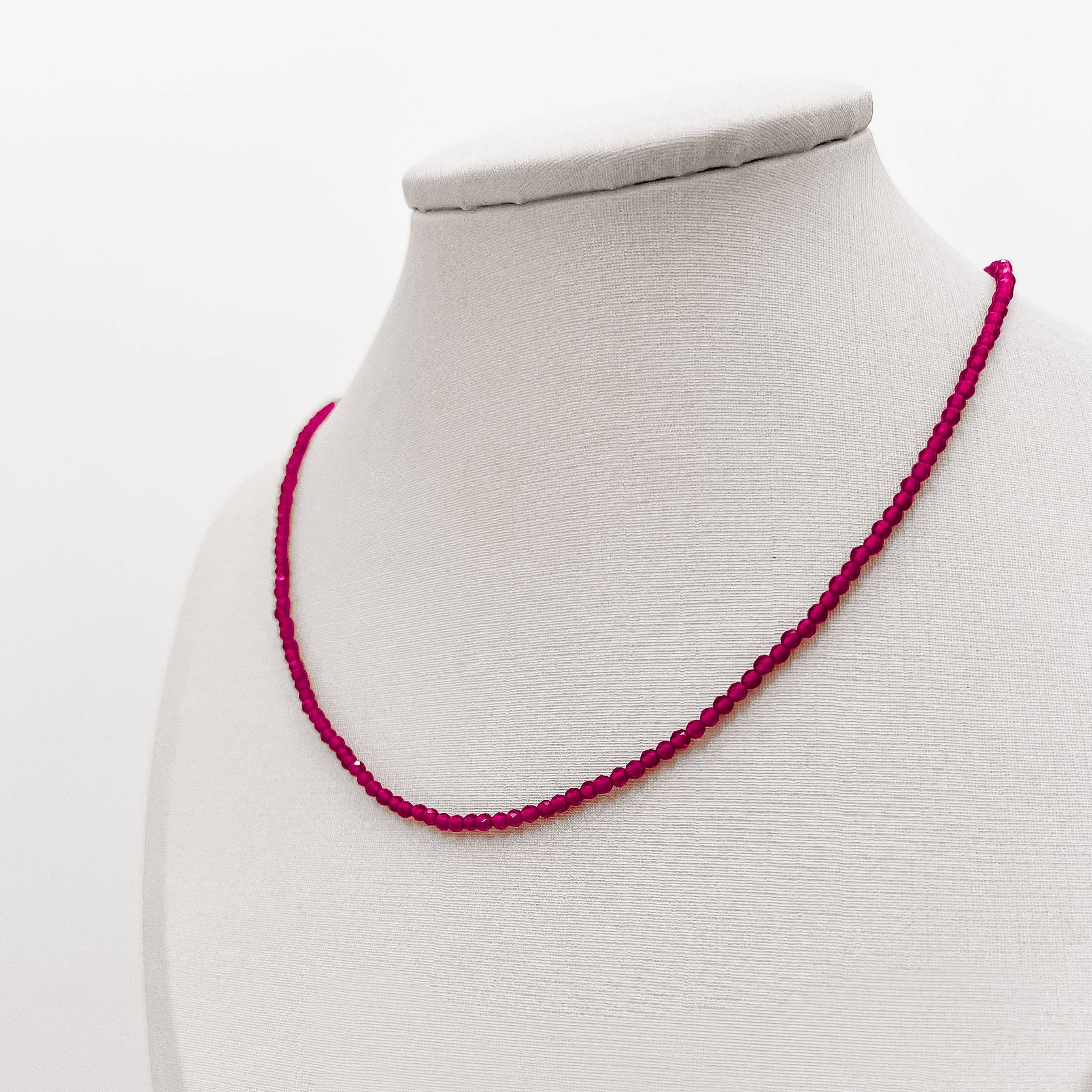 Imagem Secundária Choker cristal magenta 2mm com alongadora