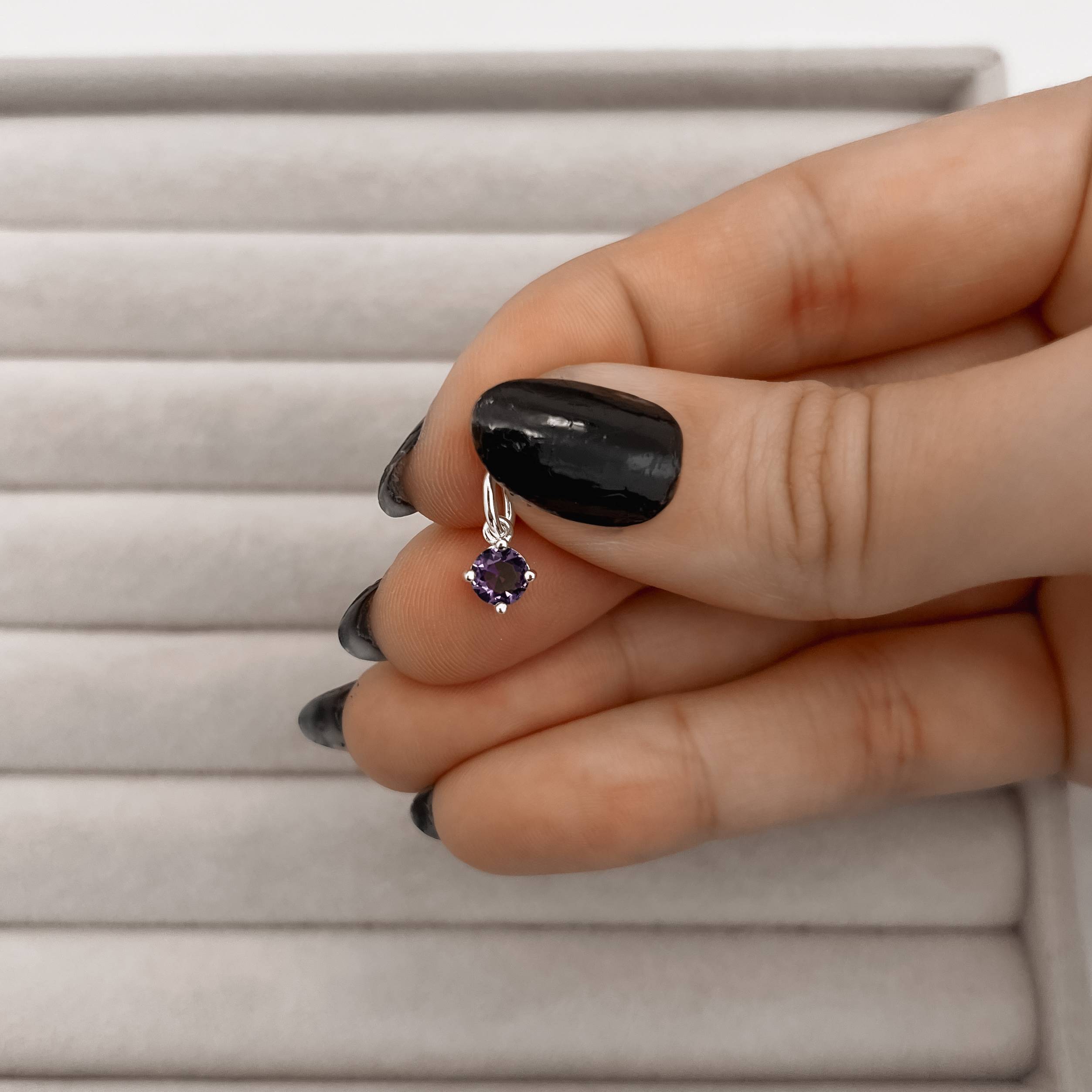 Imagem Secundária Pingente zircônia redonda ametista 5mm