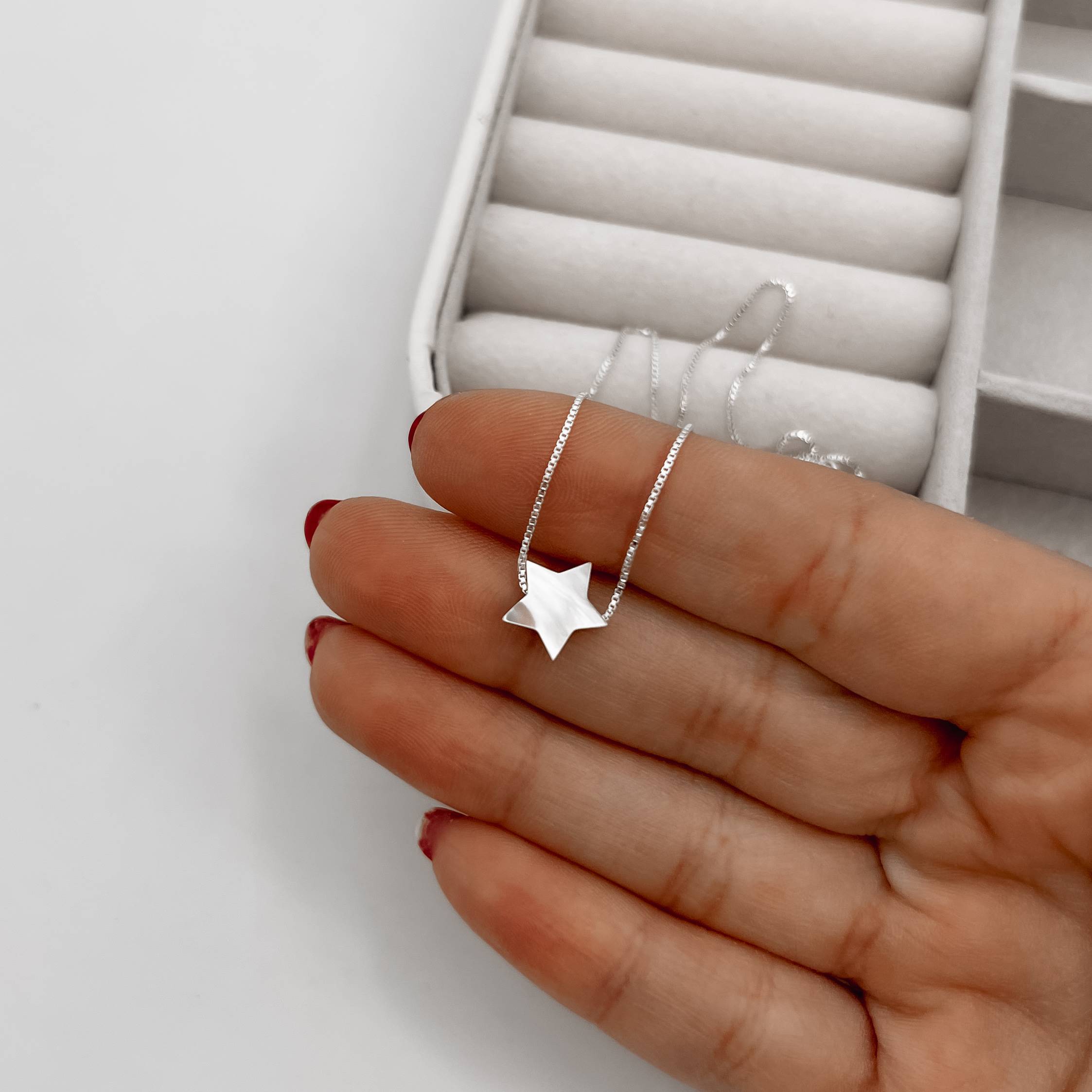 Imagem Secundária Colar estrela madrepérola e abalone 10mm 45cm