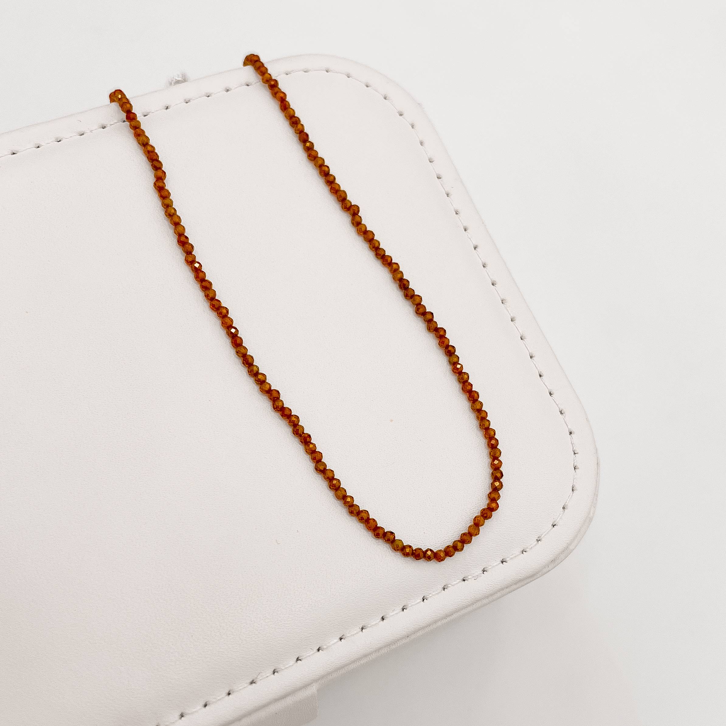 Imagem Choker zircônia redonda facetada laranja 2mm