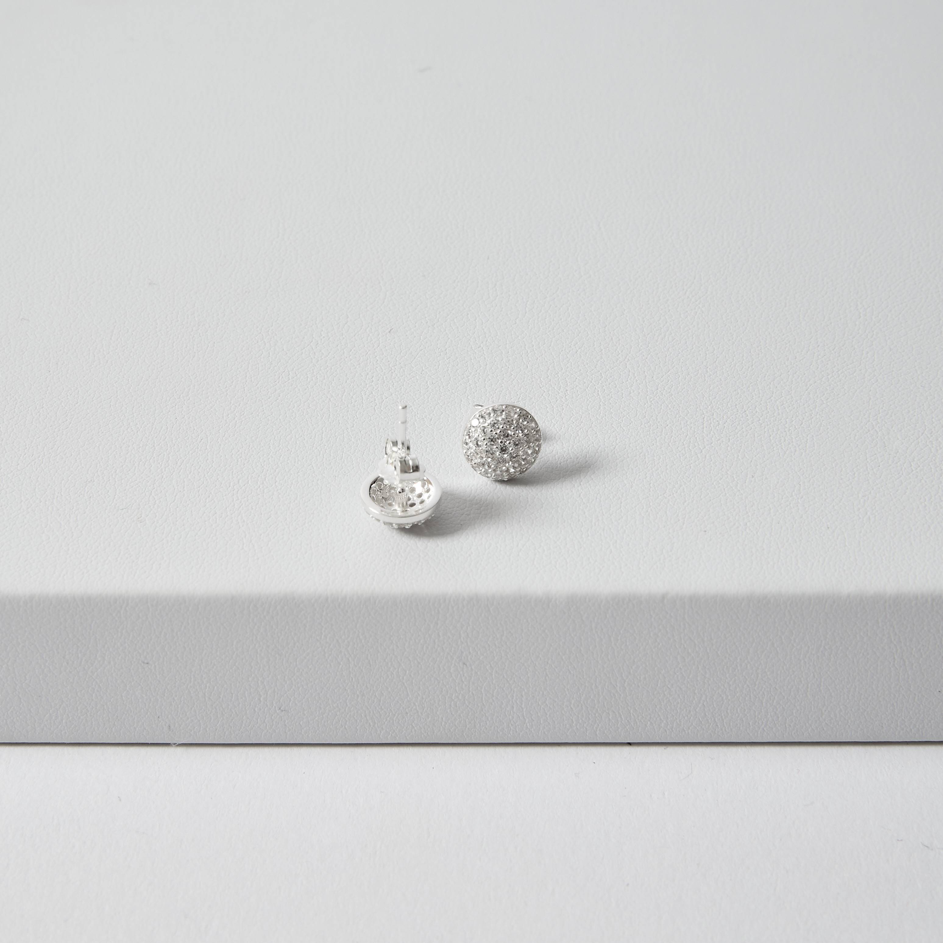 Imagem Secundária Conjunto brinco e colar pingente círculo todo cravejado 12mm 45cm