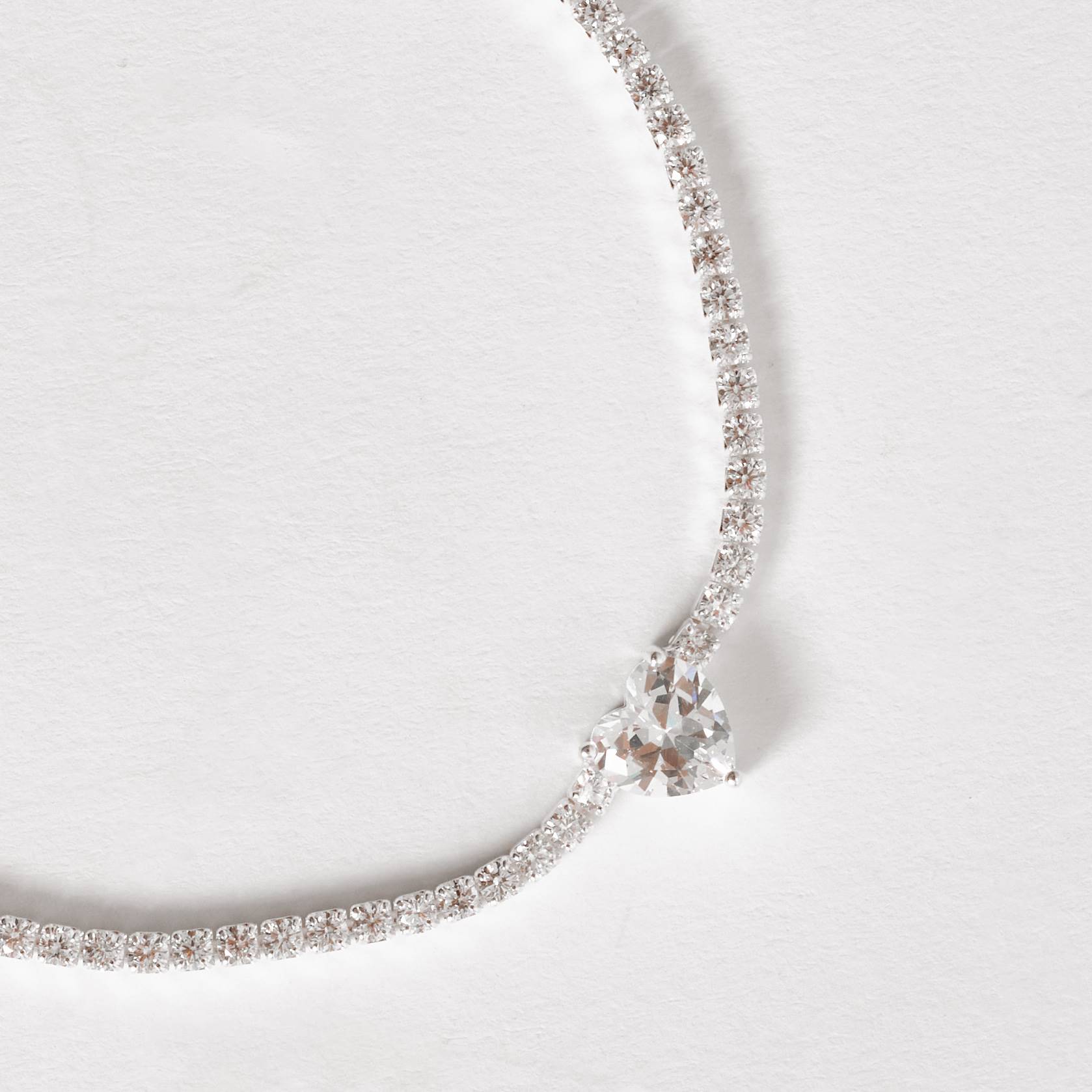 Imagem Pulseira Riviera 2.1 com zircônia coração cristal 16+4cm