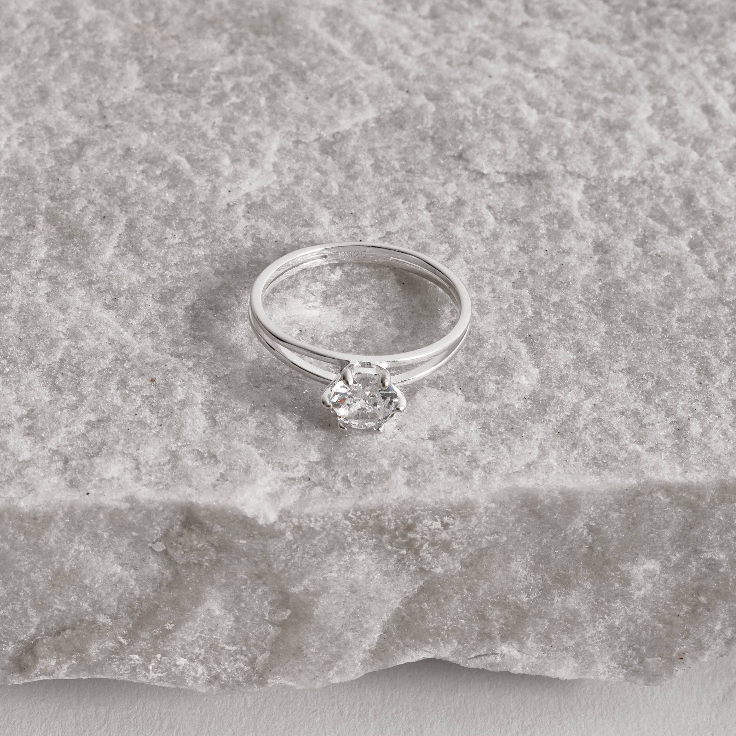 Imagem Anel fio duplo solitário 6mm