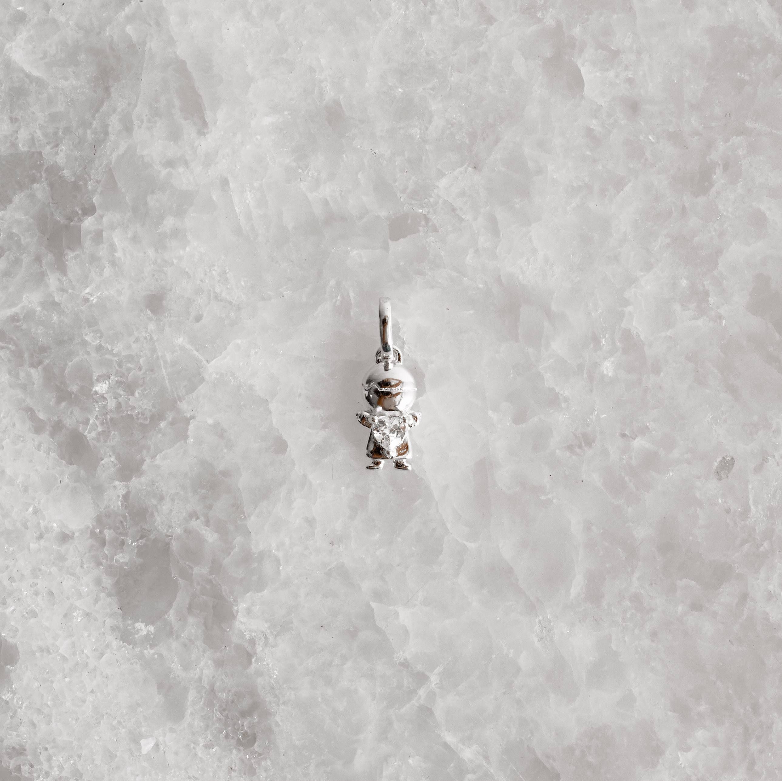 Imagem Pingente menino com zircônia coração 9mm