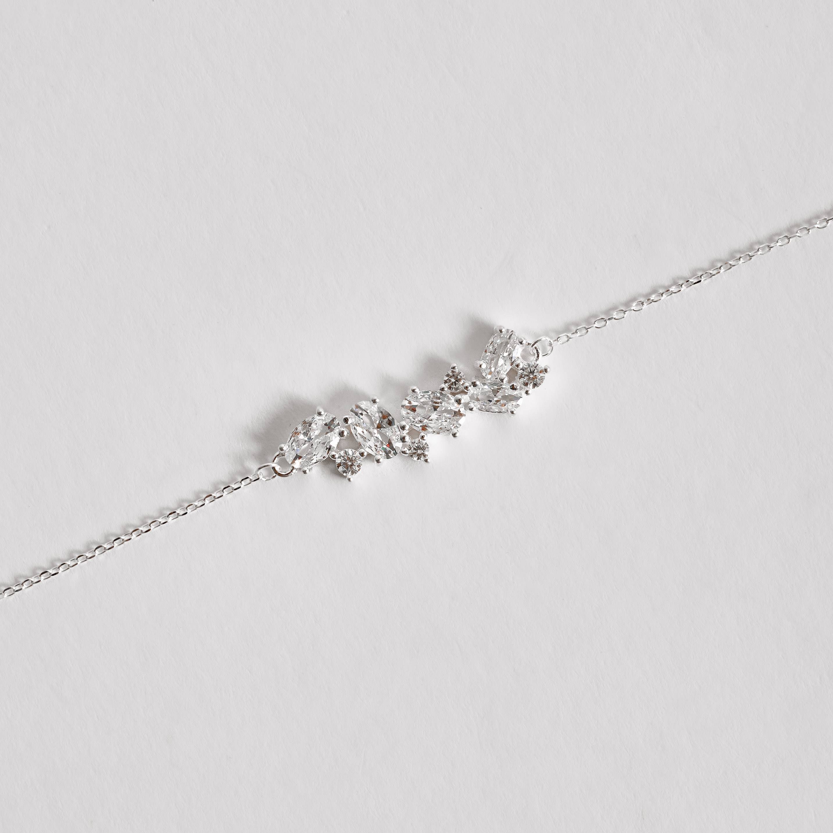 Imagem Secundária Pulseira entremeio zircônias redonda e oval 27mm 16+4cm