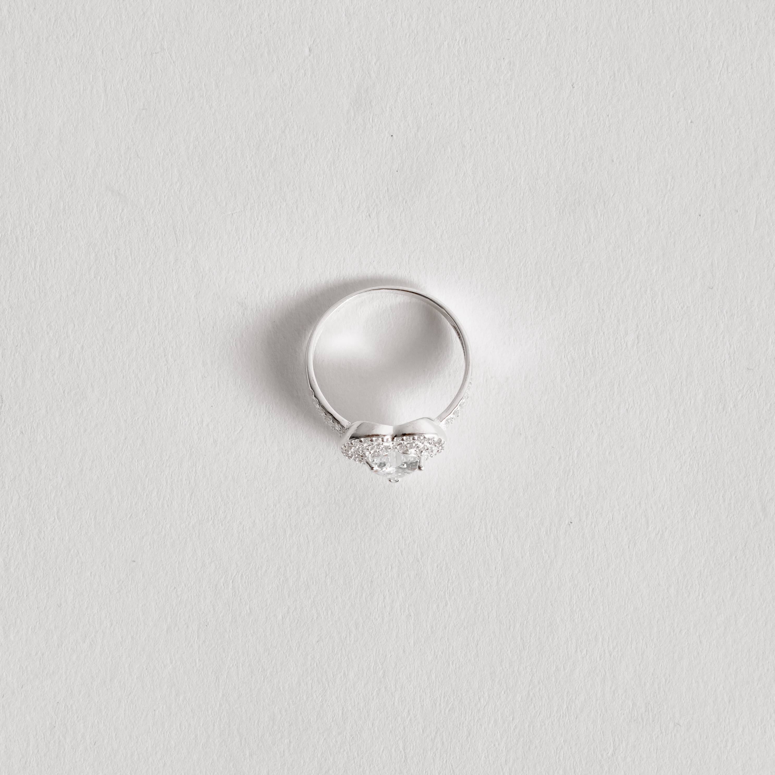 Imagem Secundária Anel zircônia coração todo cravejado