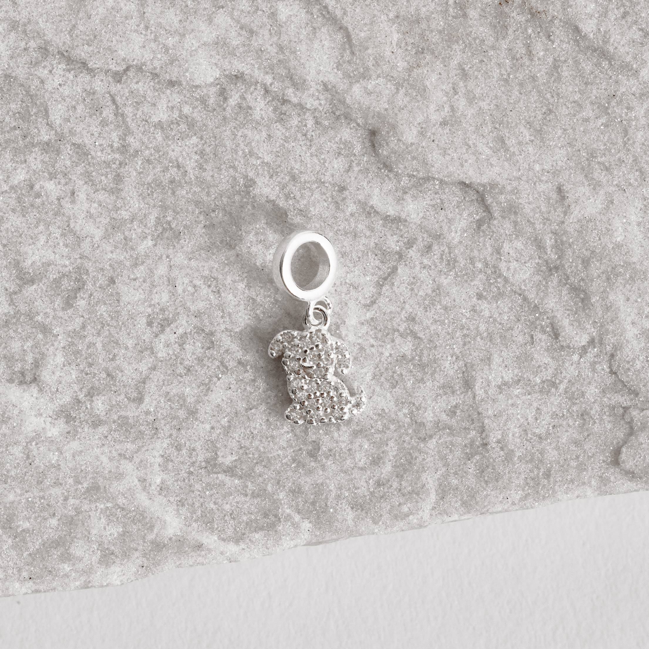 Imagem Secundária Berloque pingente cachorro cravejado 9mm