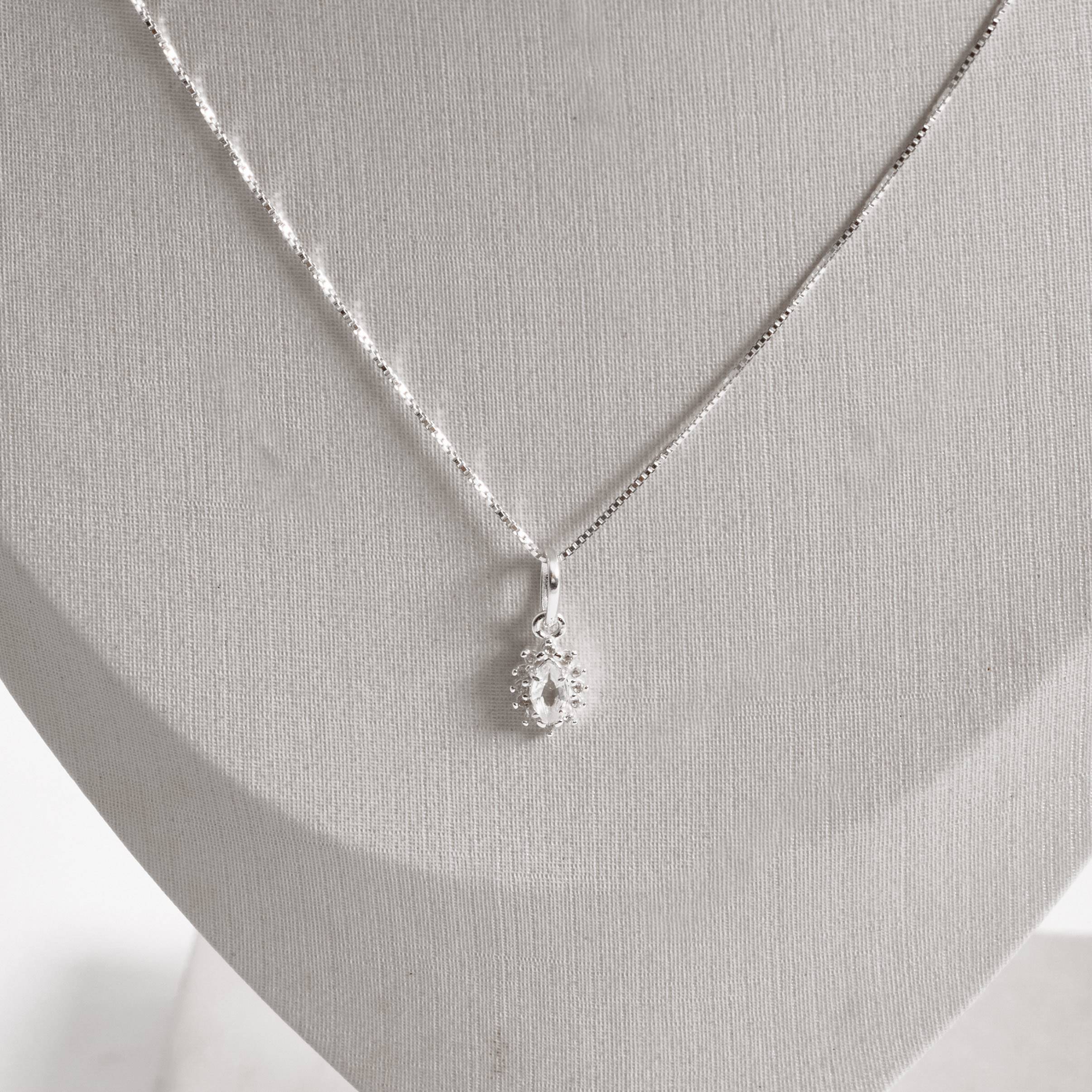 Imagem Secundária Conjunto brinco e colar zircônia navete cristal com cravejado 9mm 45cm