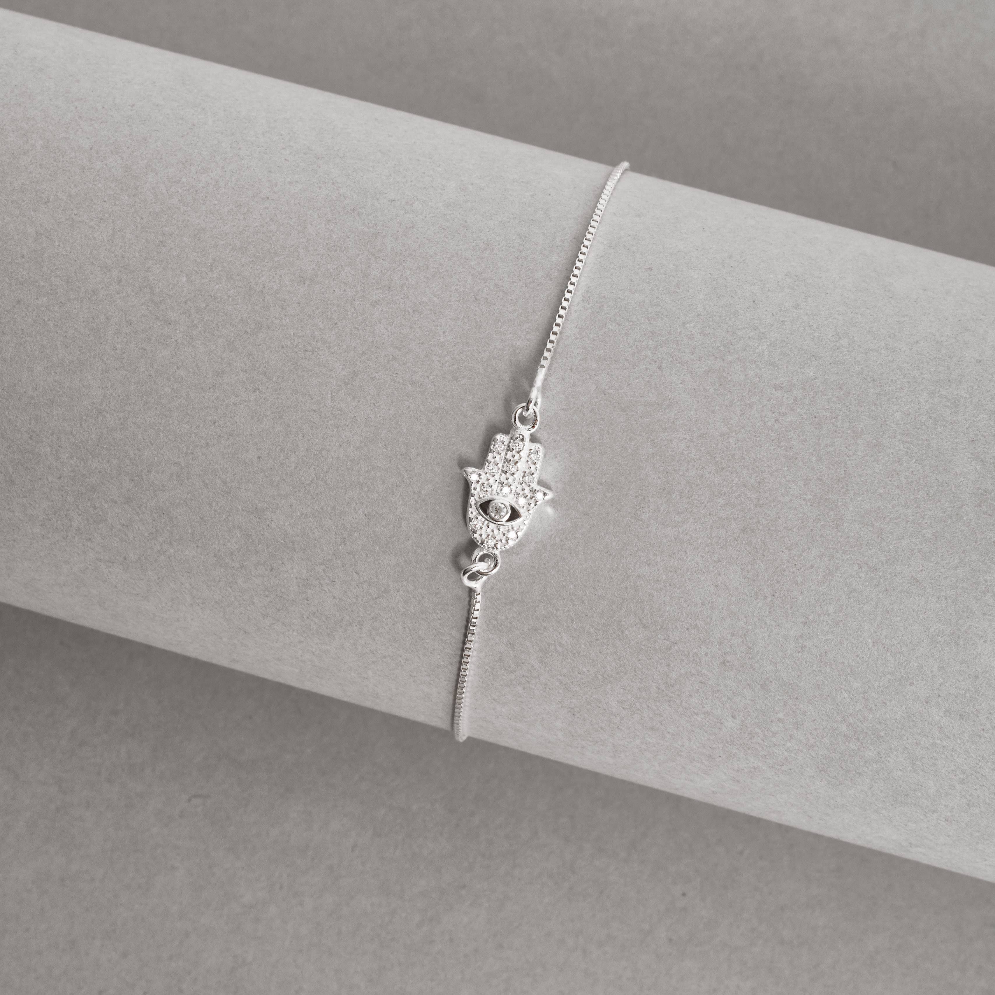 Imagem Pulseira entremeio mão cravejada 11mm v15 16cm com alongadora