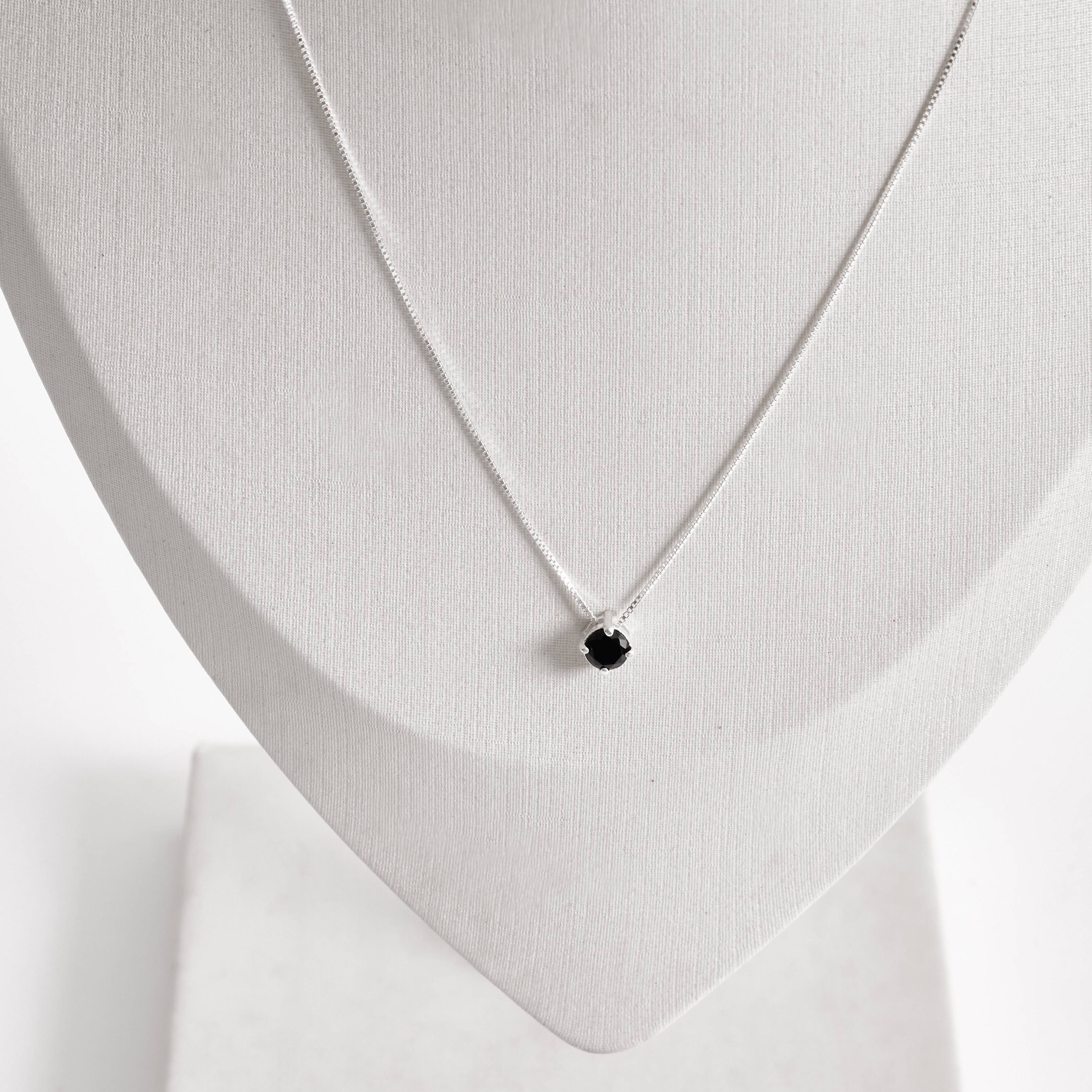 Imagem Colar zircônia redonda ônix 5mm 40cm