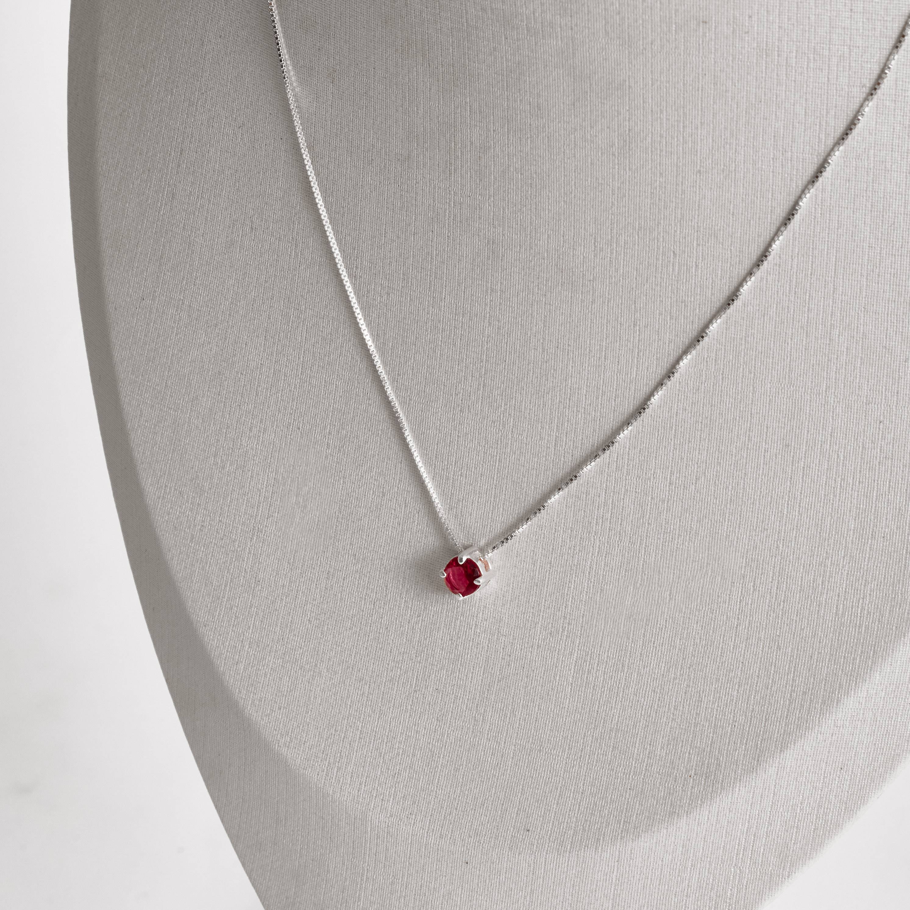 Imagem Colar zircônia redonda cereja 5mm 40cm