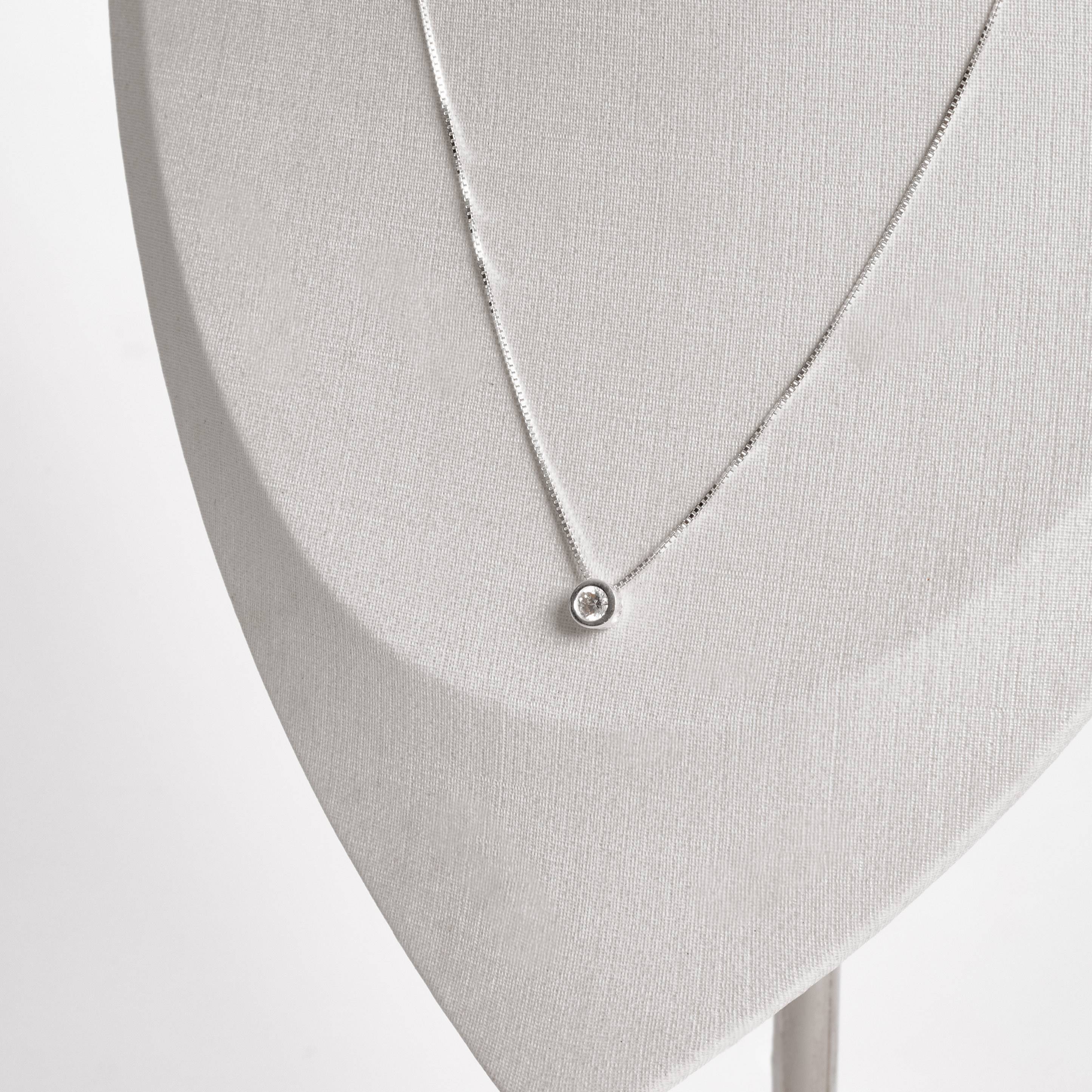 Imagem Colar zircônia redonda embutida 5mm 40cm