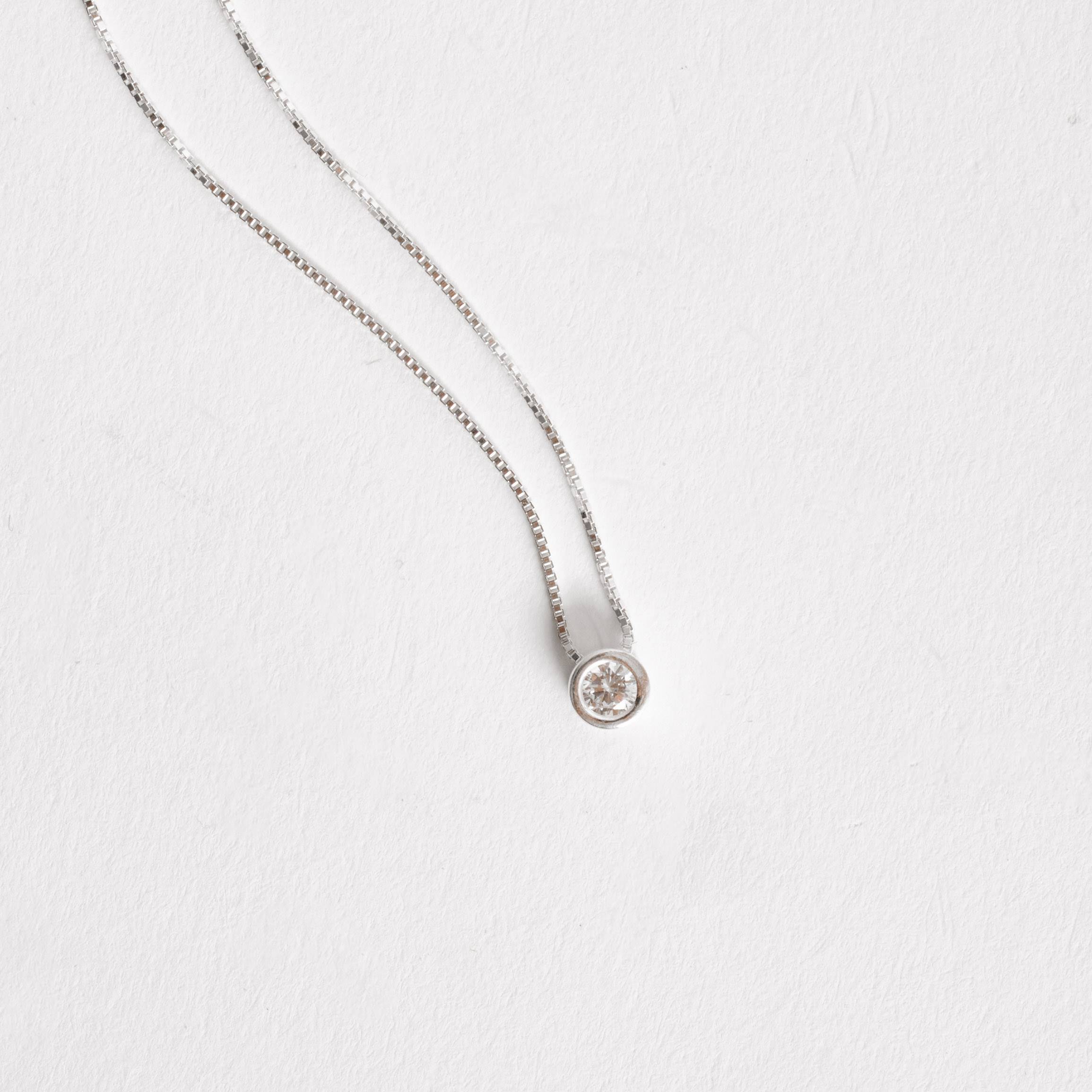 Colar zircônia redonda embutida 5mm 40cm