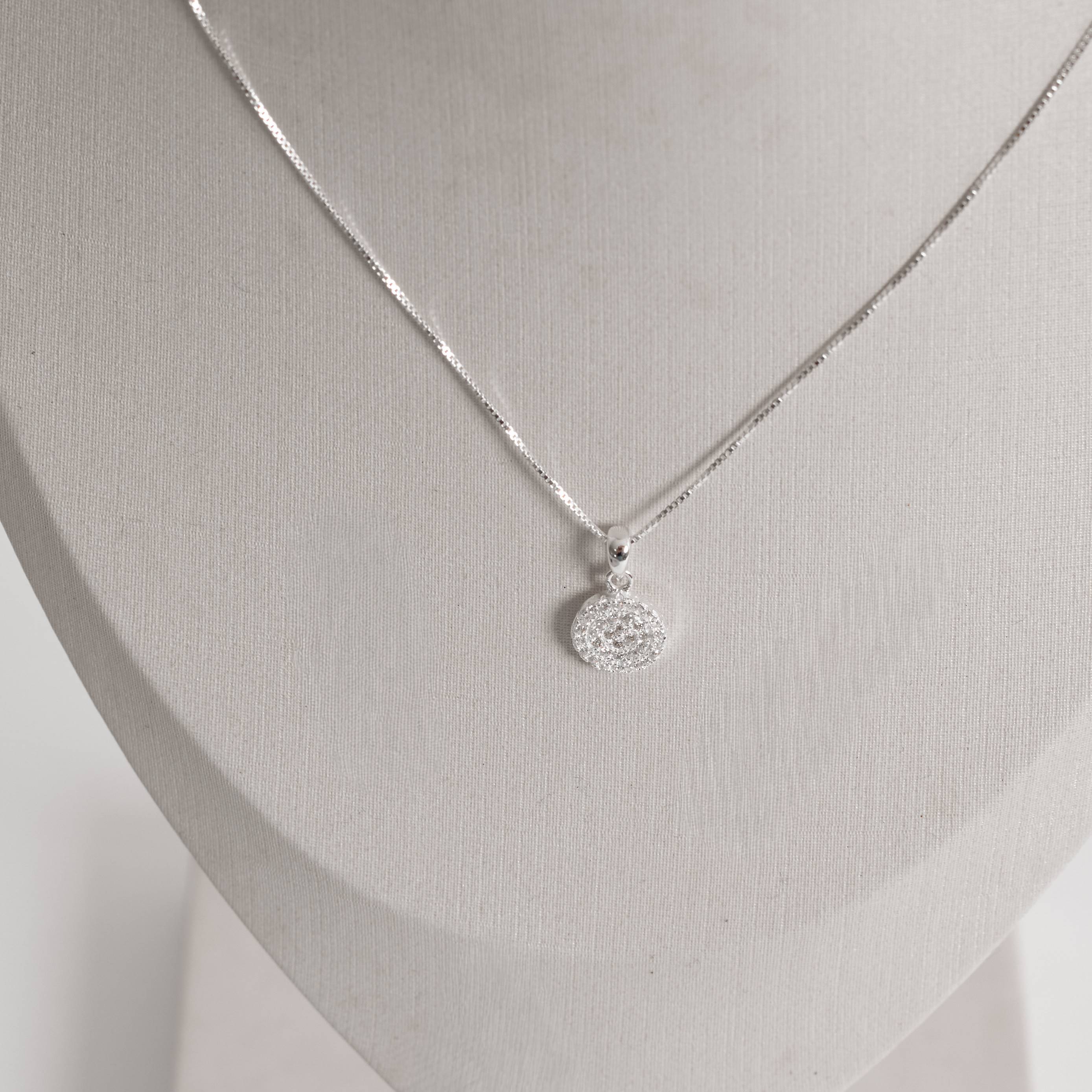 Imagem Secundária Conjunto brinco e colar círculo todo cravejado 10mm 45cm