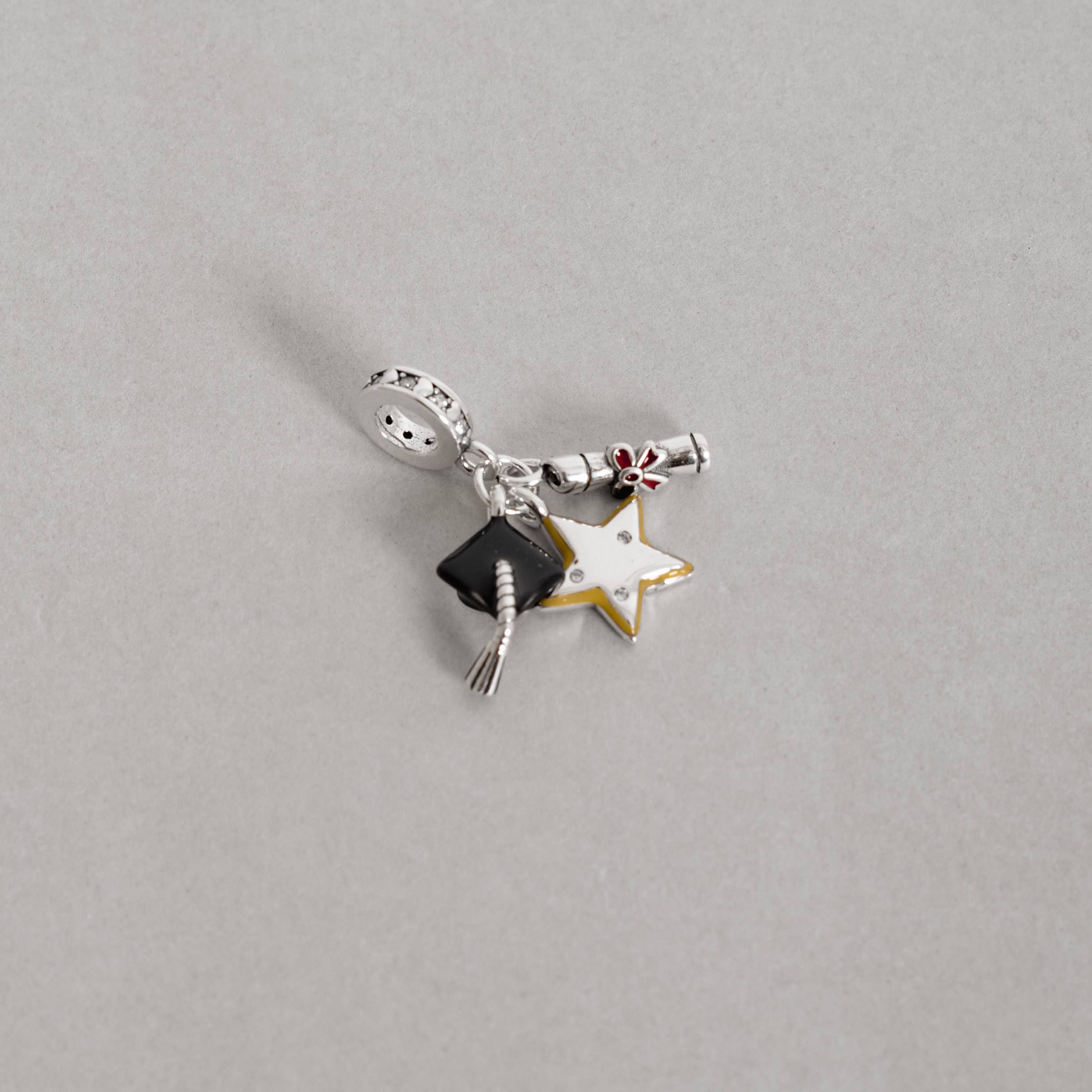 Imagem Secundária Berloque pingentes formatura elo cravejado envelhecido