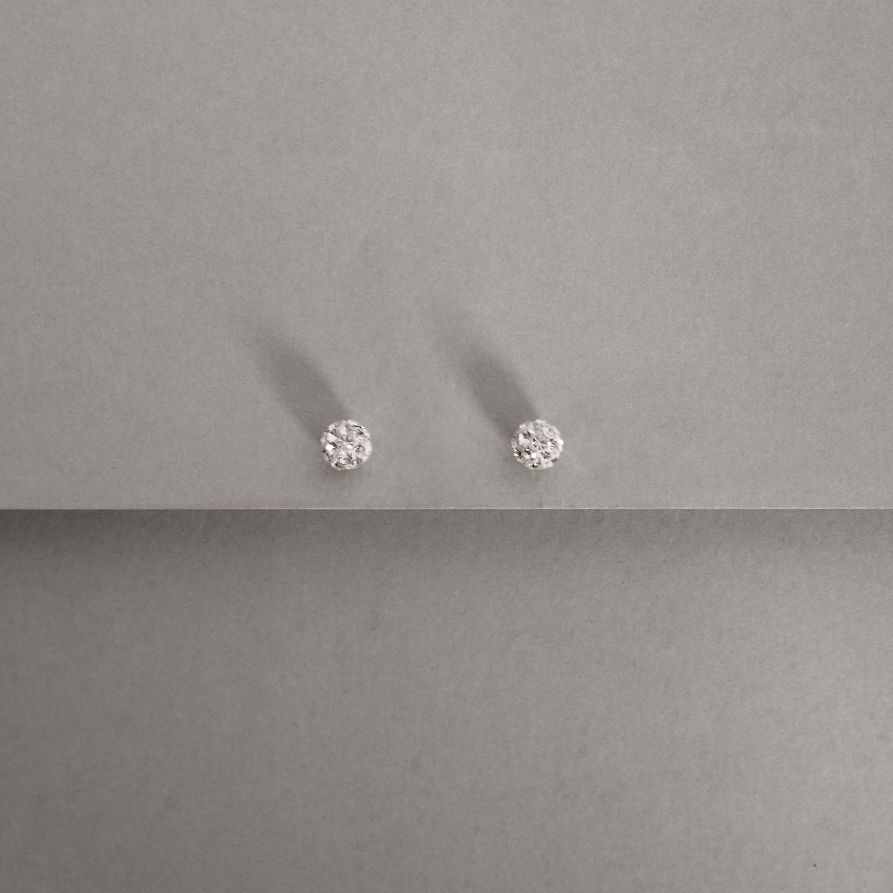 Imagem Secundária Brinco bola cravejada 6mm