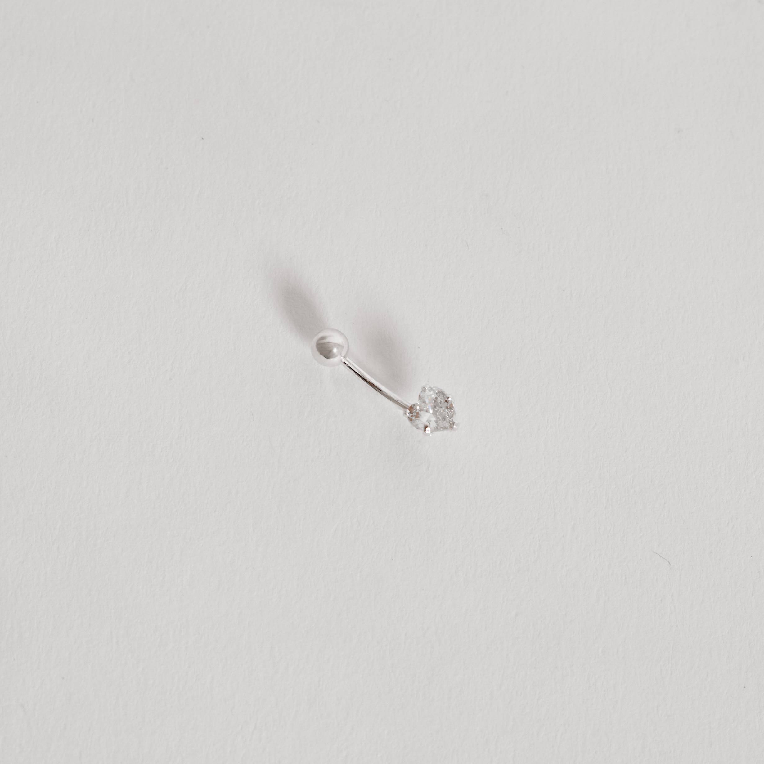 Imagem Secundária Piercing haste zircônia coração umbigo