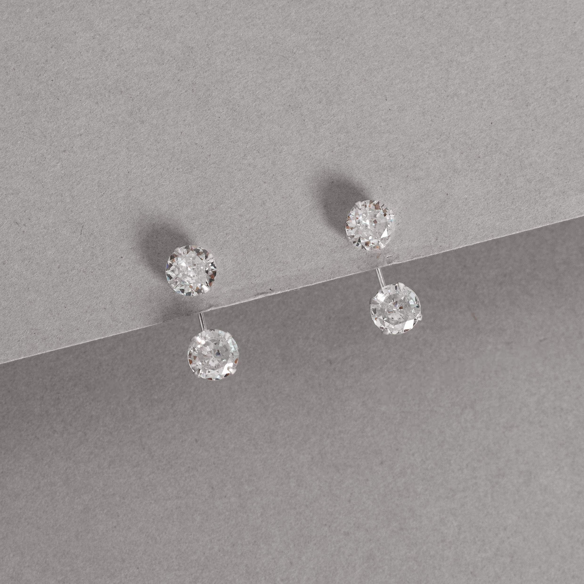 Imagem Brinco duas zircônias cristal 6mm