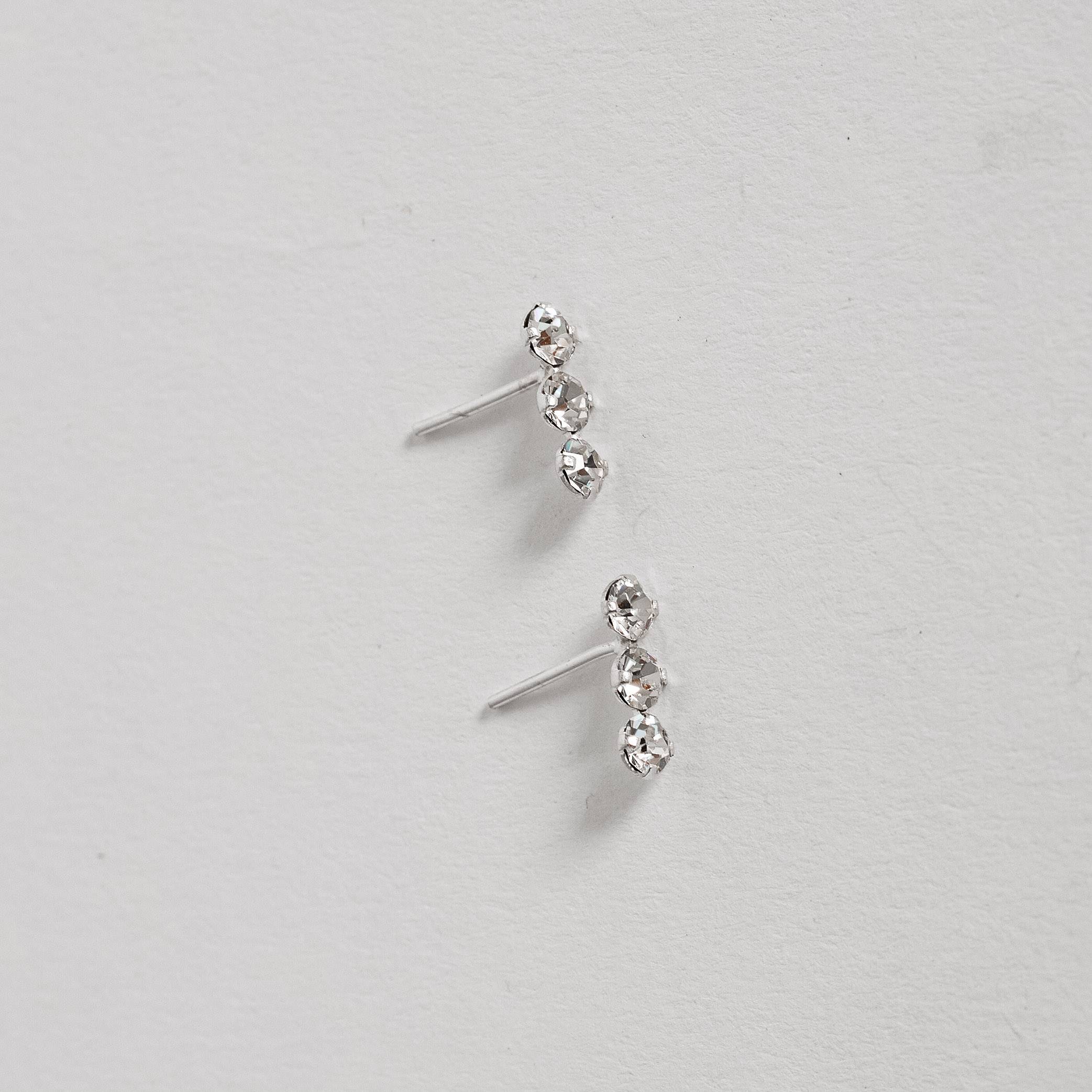 Imagem Secundária Brinco 3 zircônias cristal 