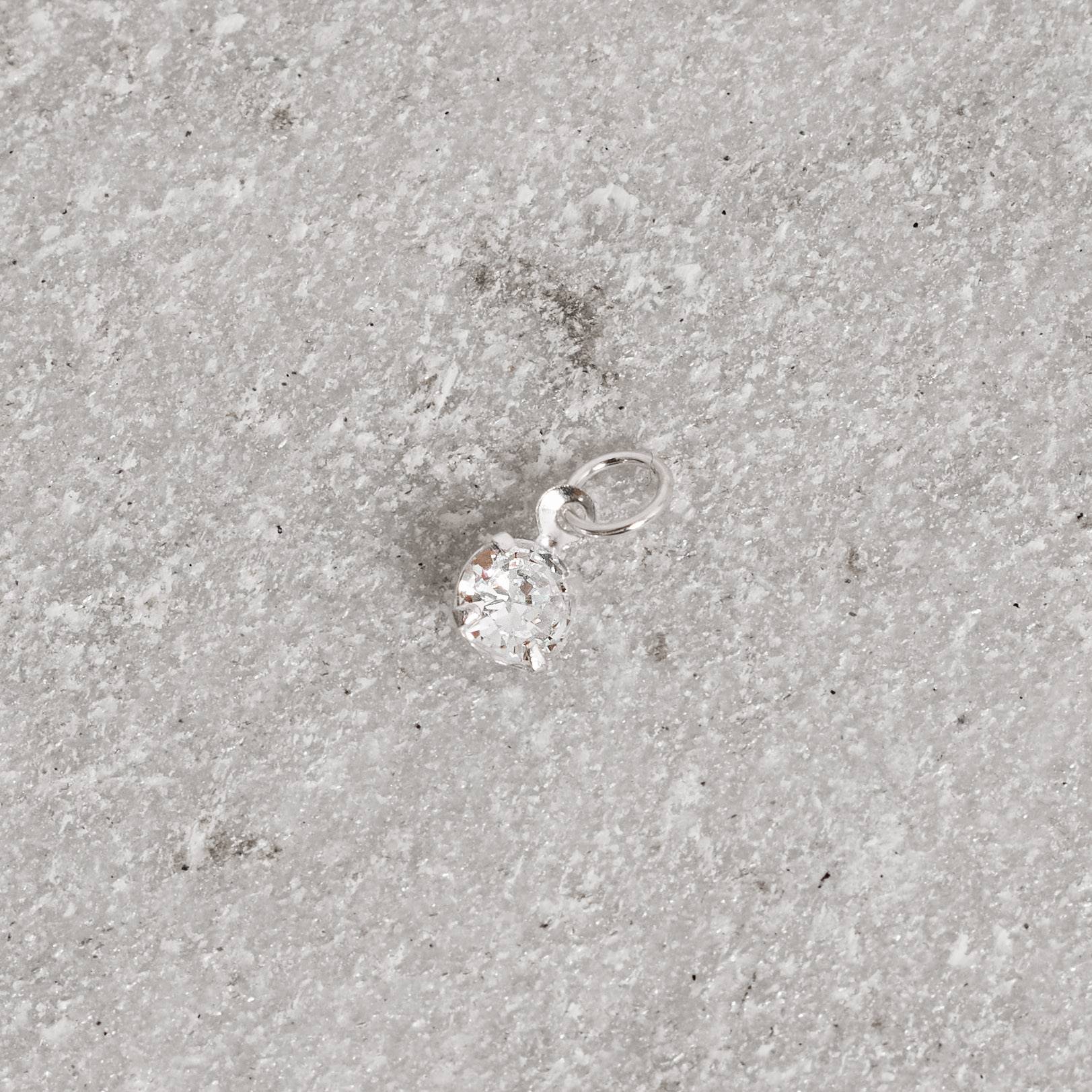 Imagem Secundária Pingente zircônia redonda 8mm