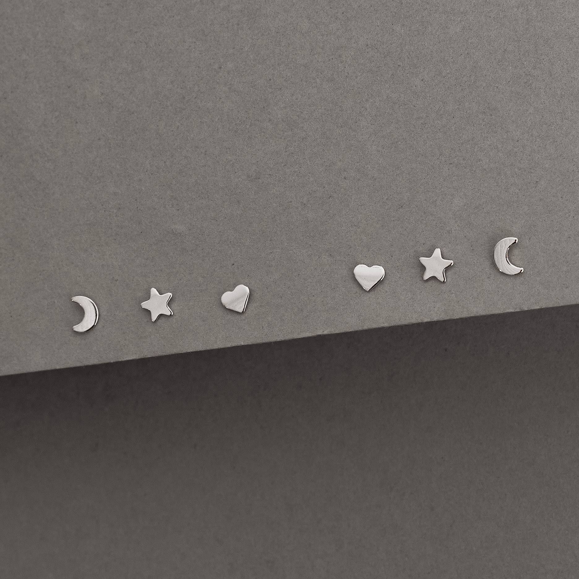 Imagem Trio lua, estrela e coração 4mm