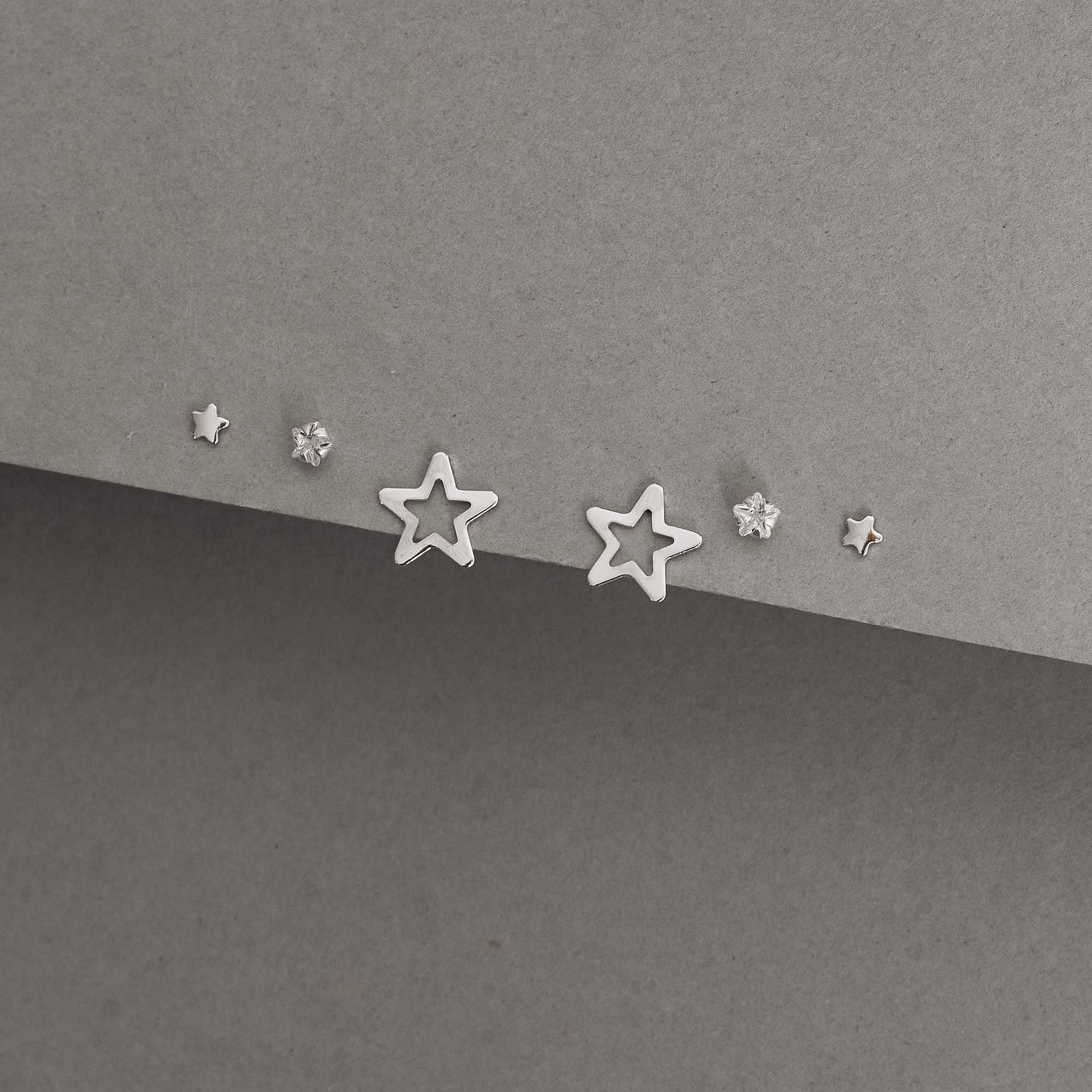 Imagem Trio estrelas lisa, zircônia e vazada