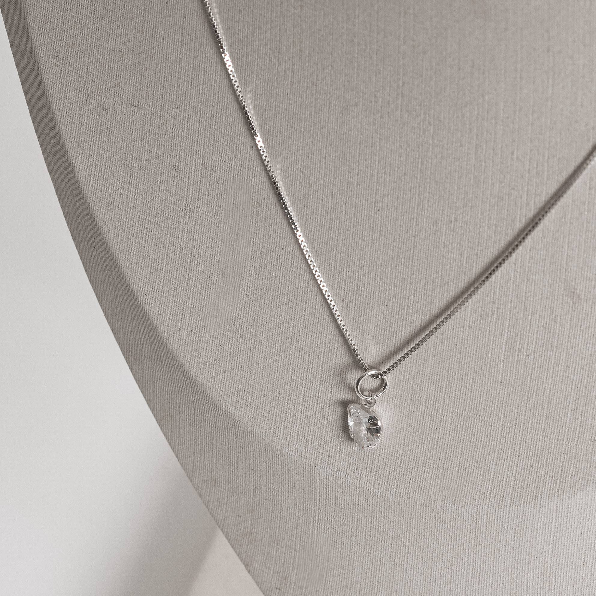 Imagem Secundária Colar pingente zircônia coração 6mm 40cm