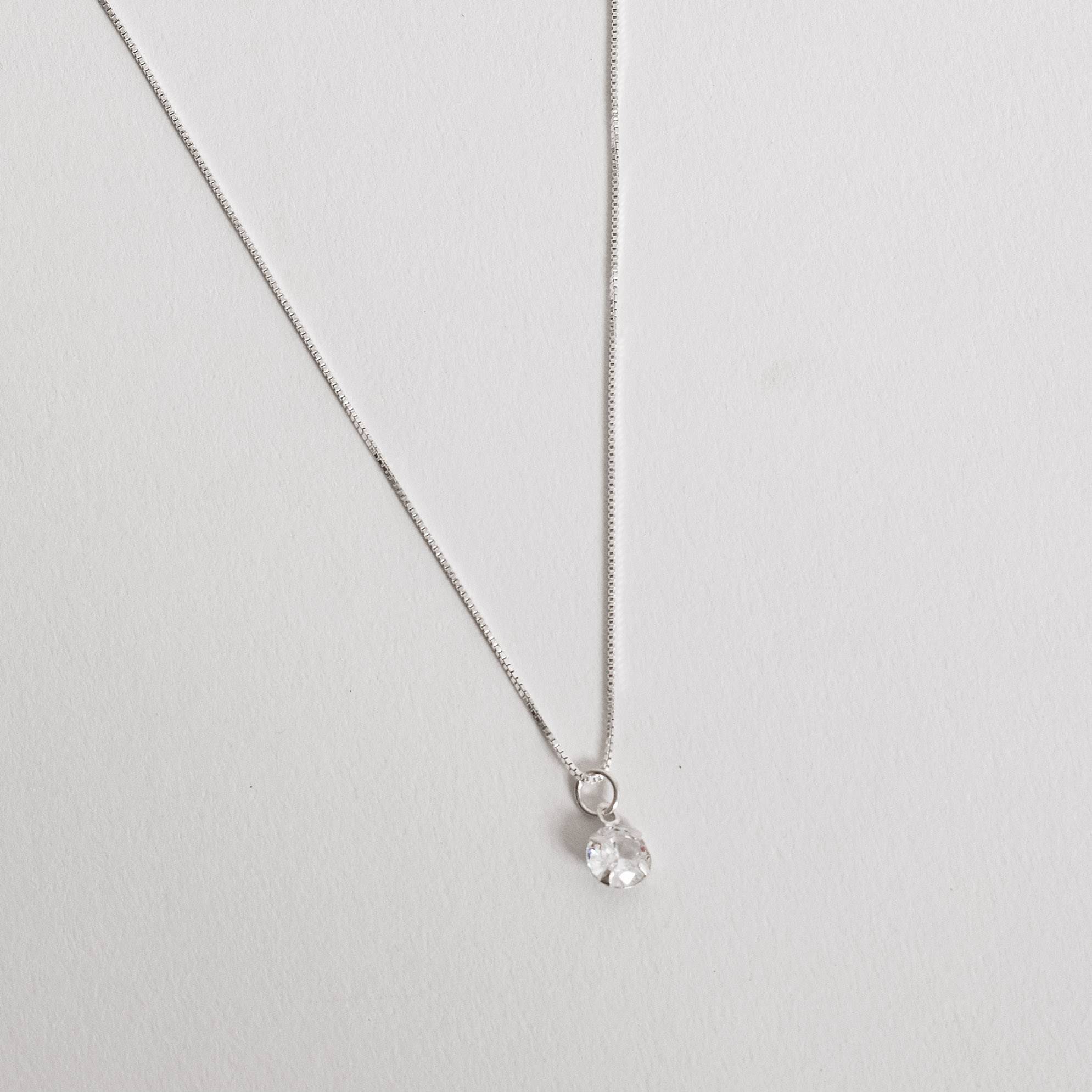 Imagem Secundária Colar pingente zircônia 5mm 40cm