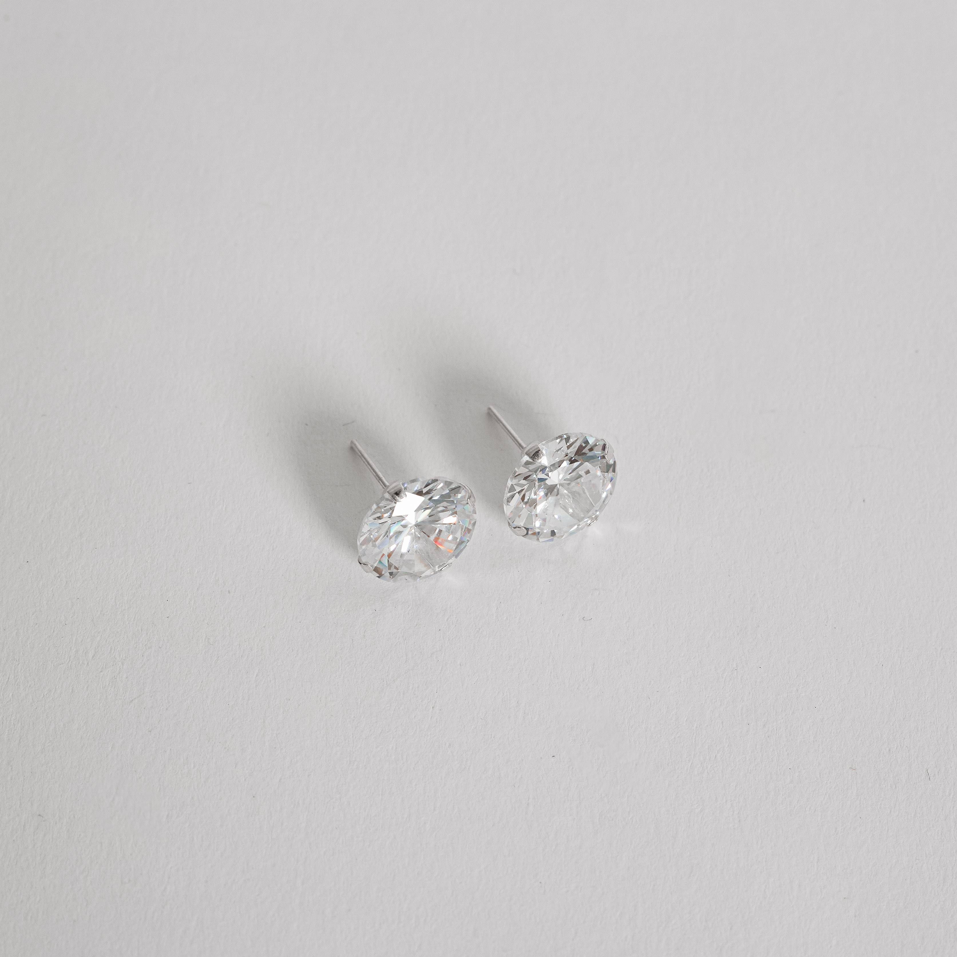 Imagem Secundária Brinco zircônia redonda cristal 12mm