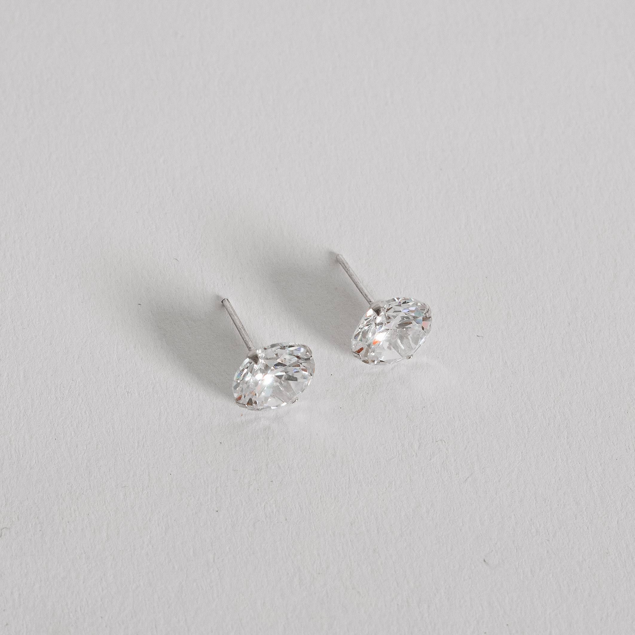 Imagem Secundária Brinco zircônia redonda cristal 10mm