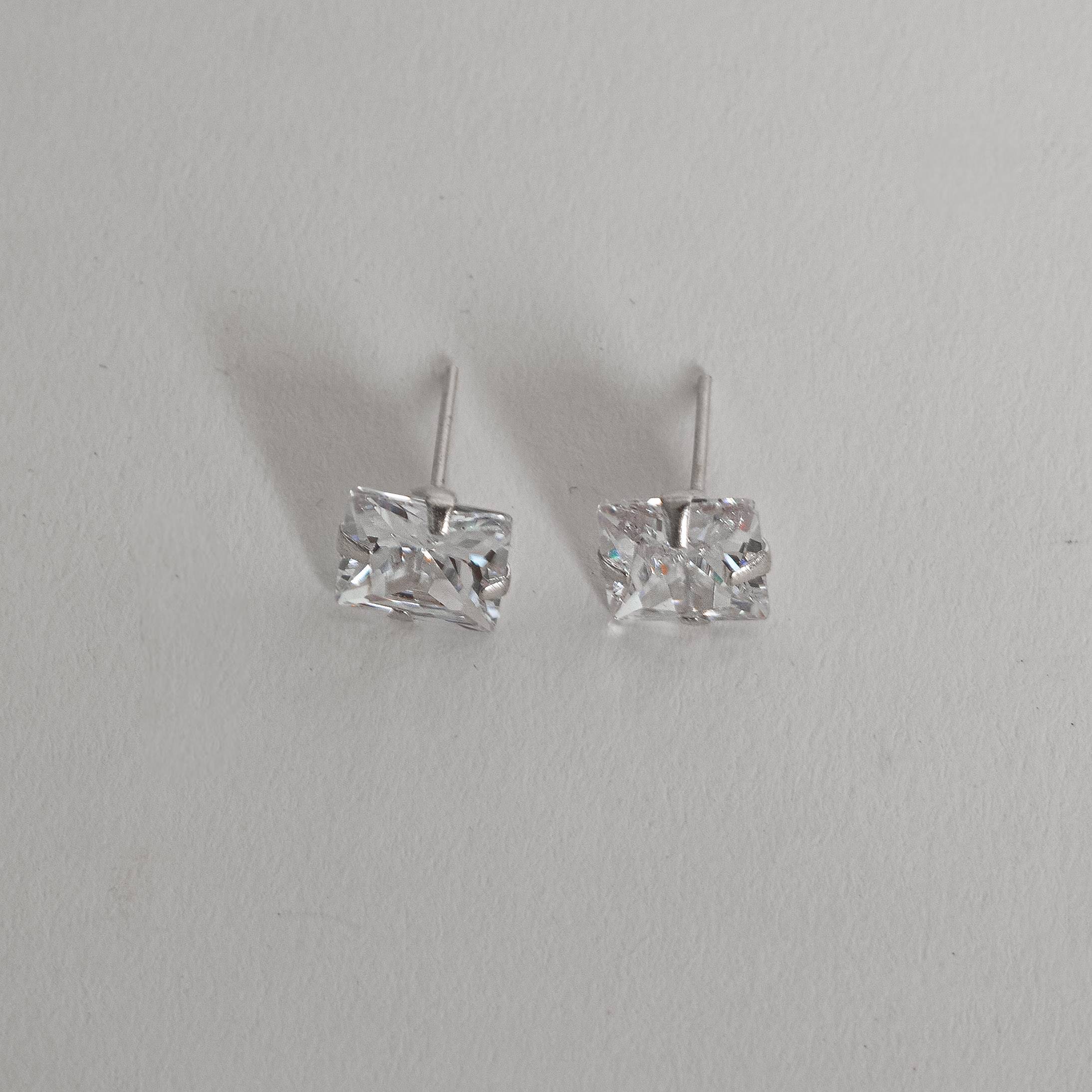 Imagem Secundária Brinco zircônia quadrada cristal 9mm