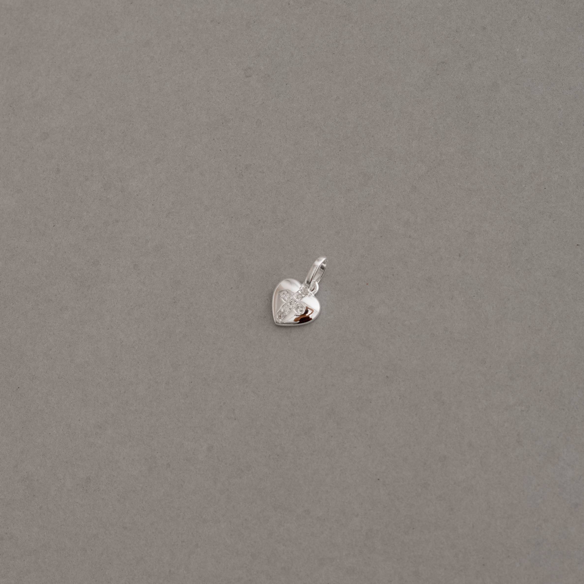 Imagem Pingente coração com cruz cravejada 8mm