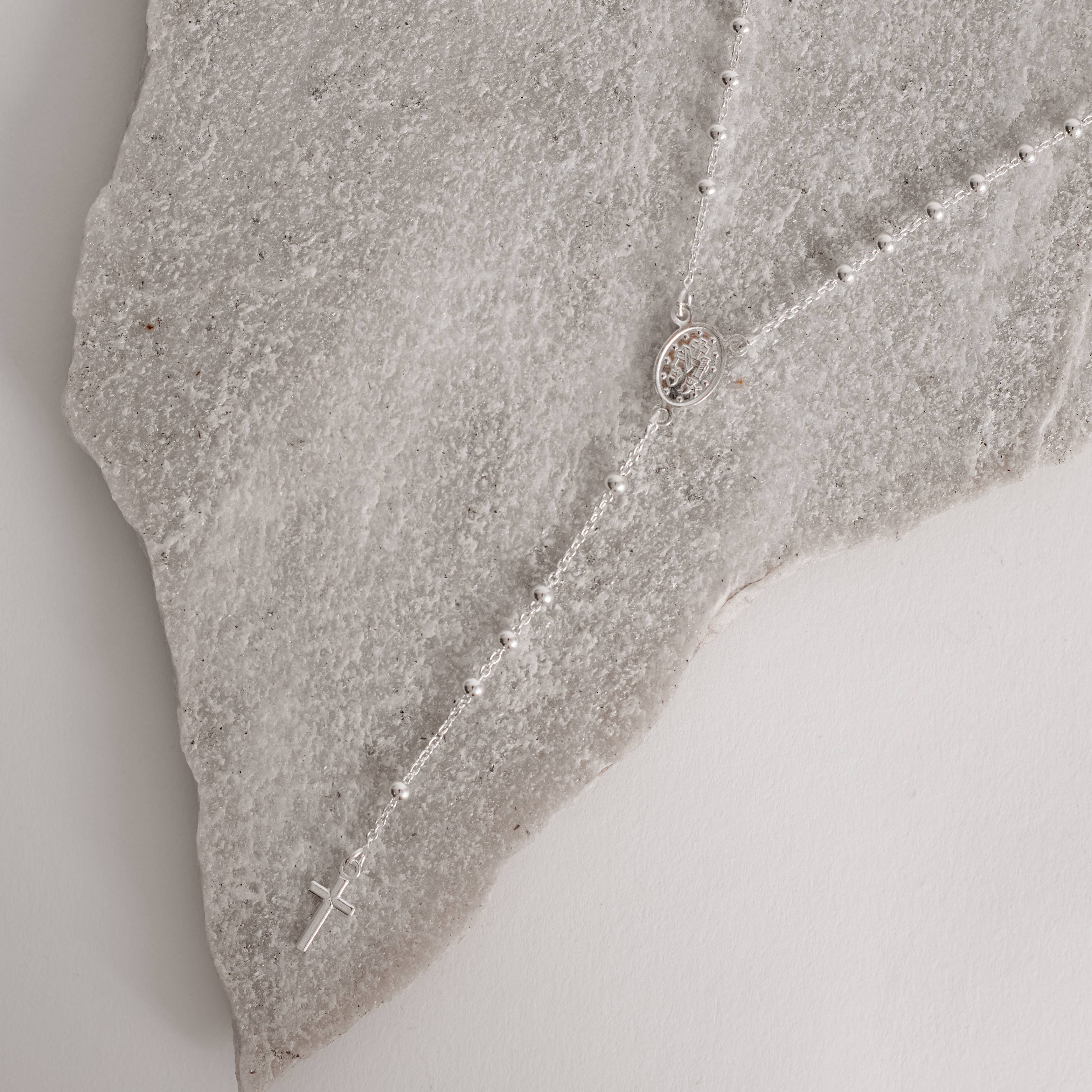 Imagem Secundária Terço cadeado bolas 3mm 45cm com fecho