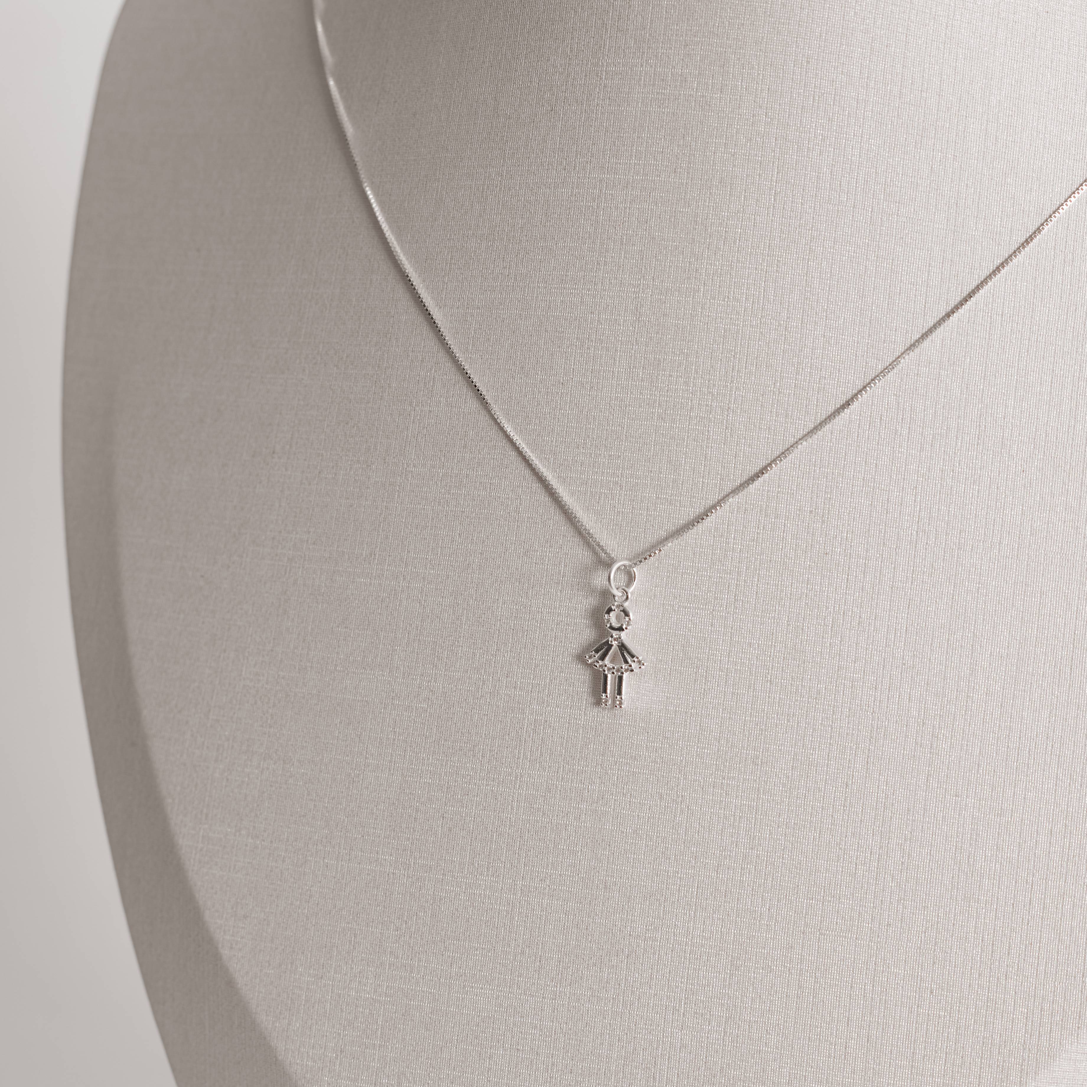 Imagem Secundária Colar pingente menina com zircônias 14mm 45cm