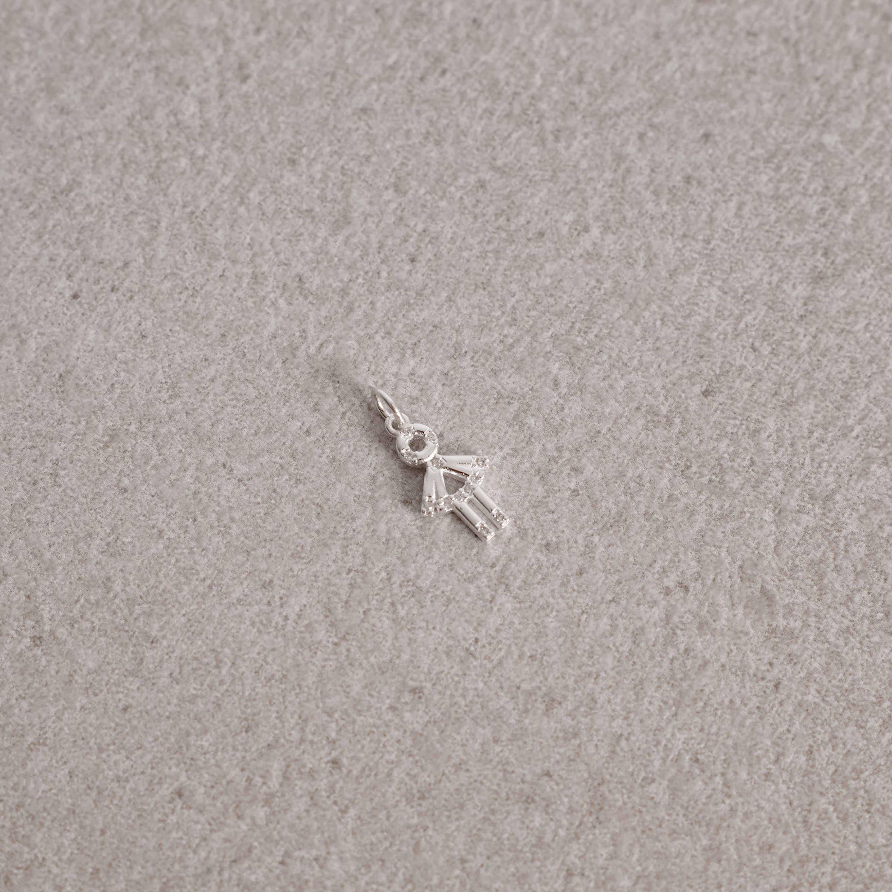 Imagem Secundária Pingente menina com zircônias 14mm