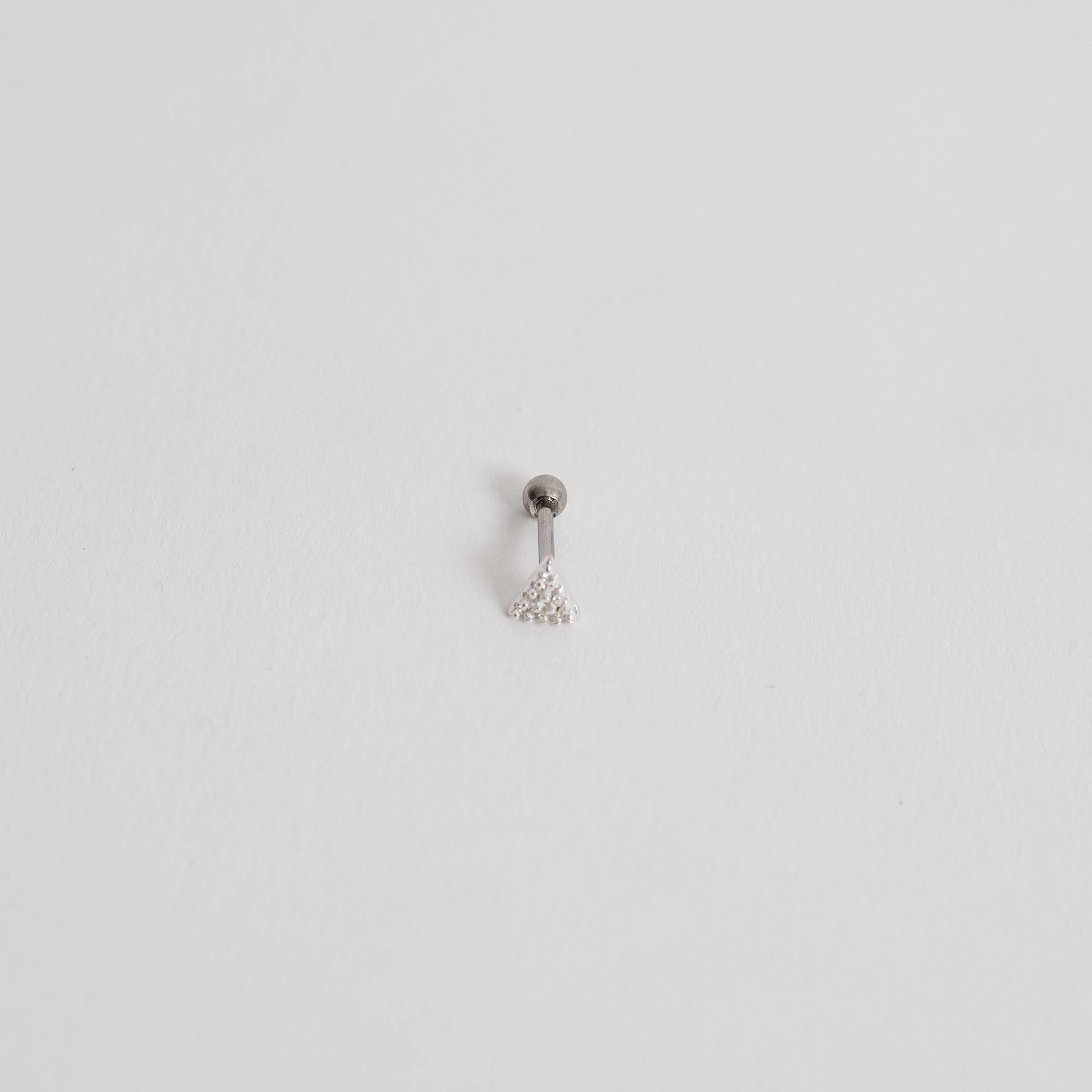 Imagem Secundária Piercing haste triângulo cravejado 5mm