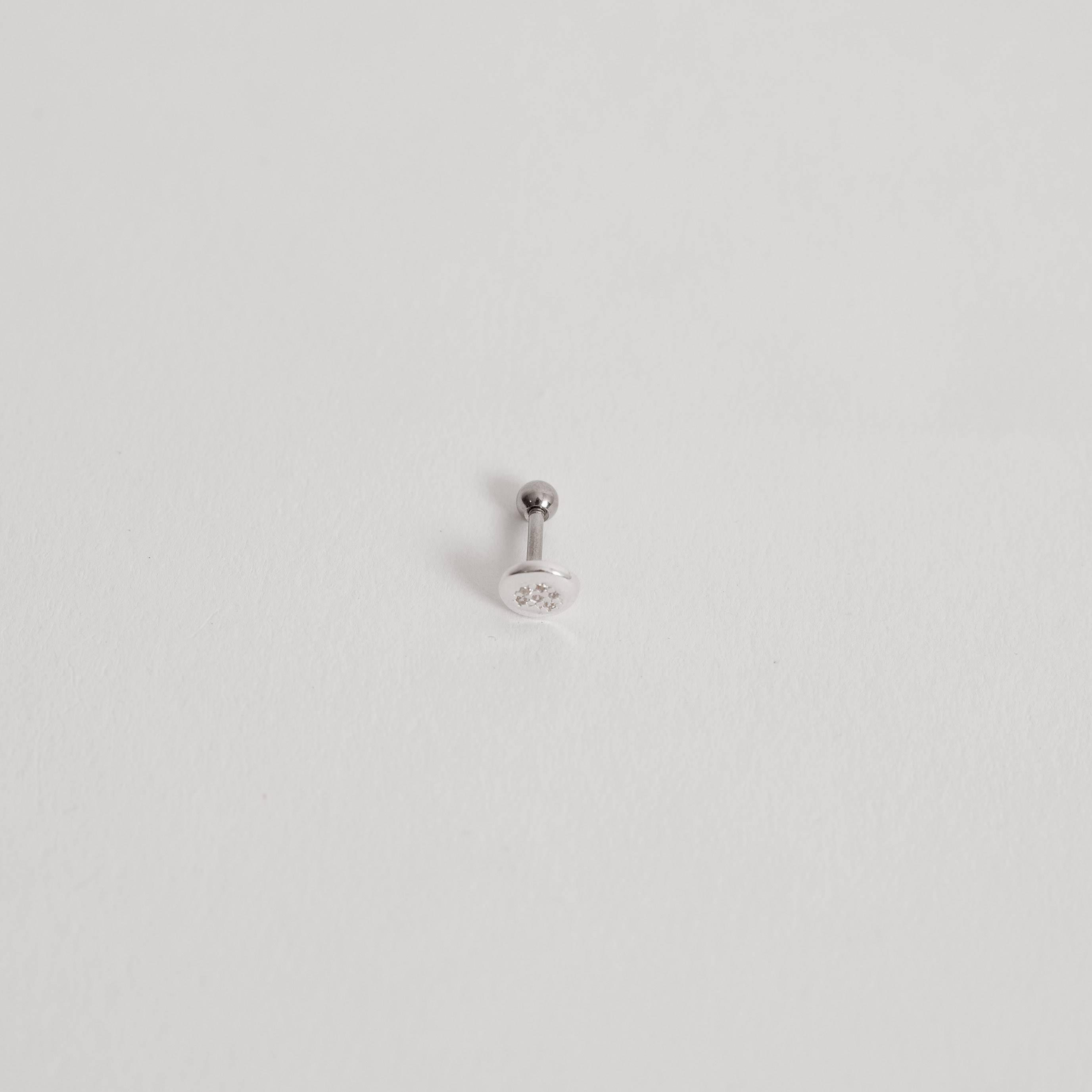 Imagem Secundária Piercing haste círculo com coração cravejado 5mm