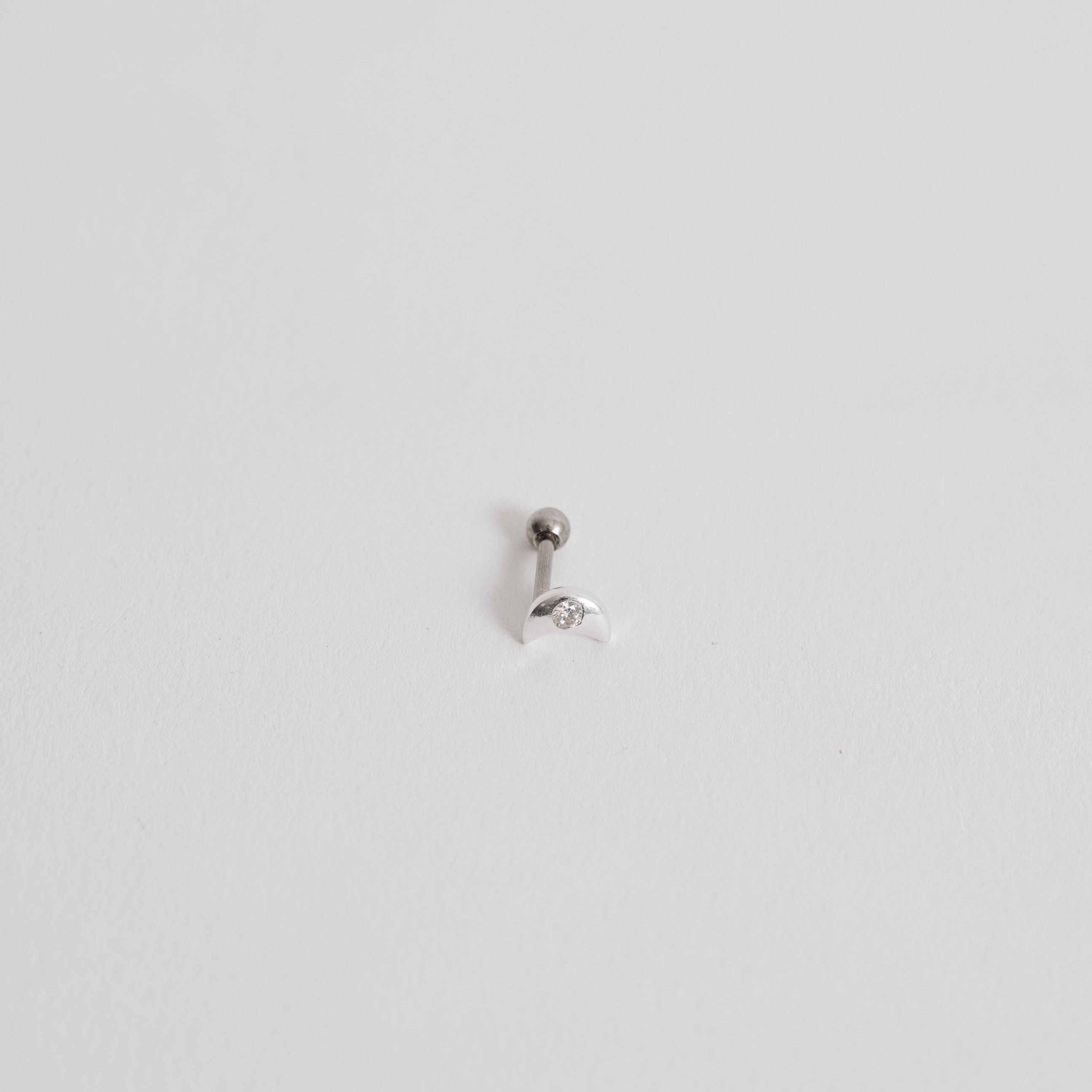 Imagem Secundária Piercing haste lua com zircônia 6mm