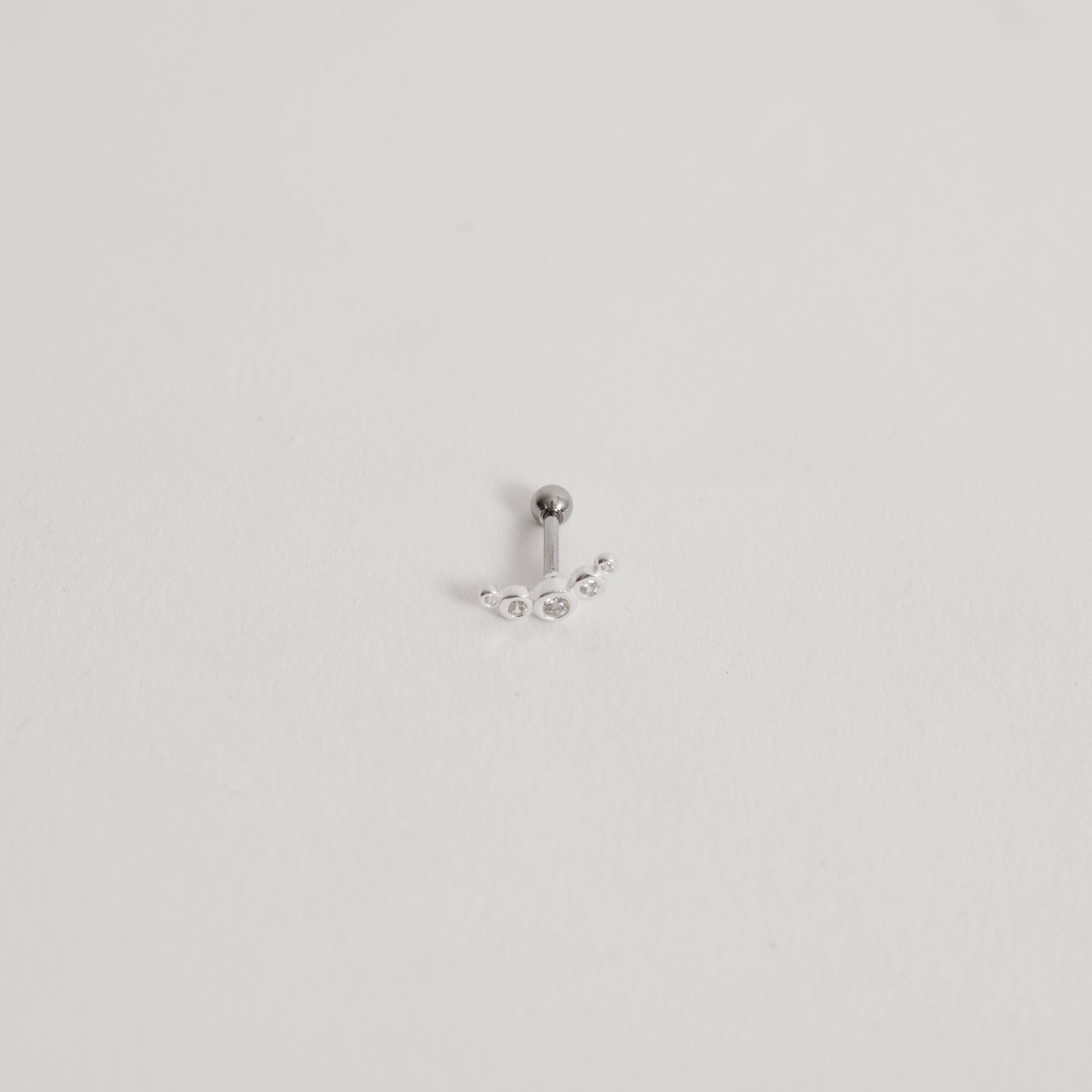 Imagem Secundária Piercing haste 5 zircônias 10mm