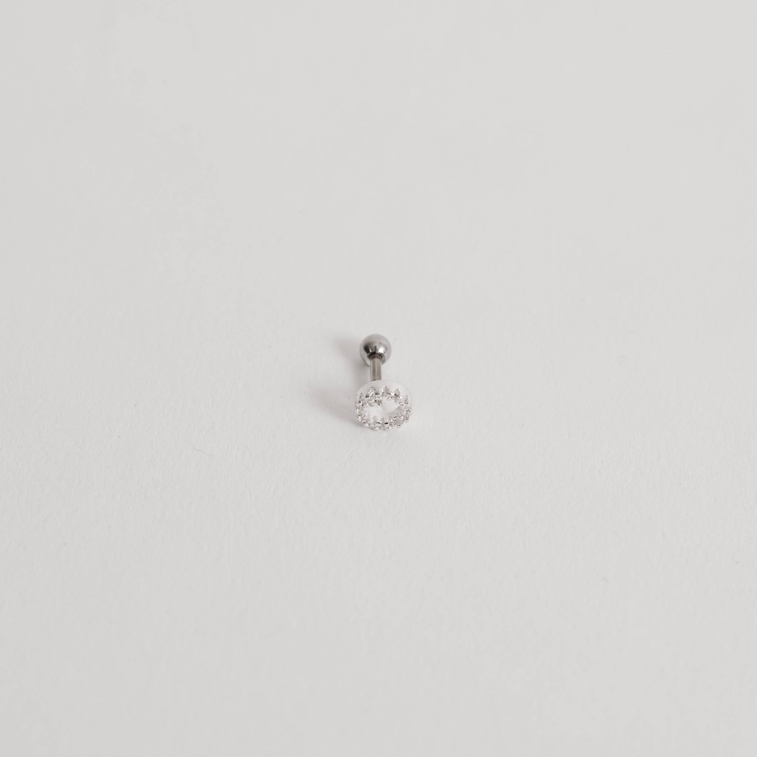 Imagem Secundária Piercing haste círculo vazado cravejado 5mm